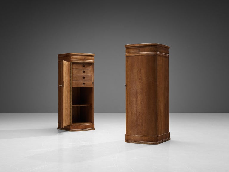 Danish Cabinetmaker Pair of Chiffonier Cabinets in Solid Oak