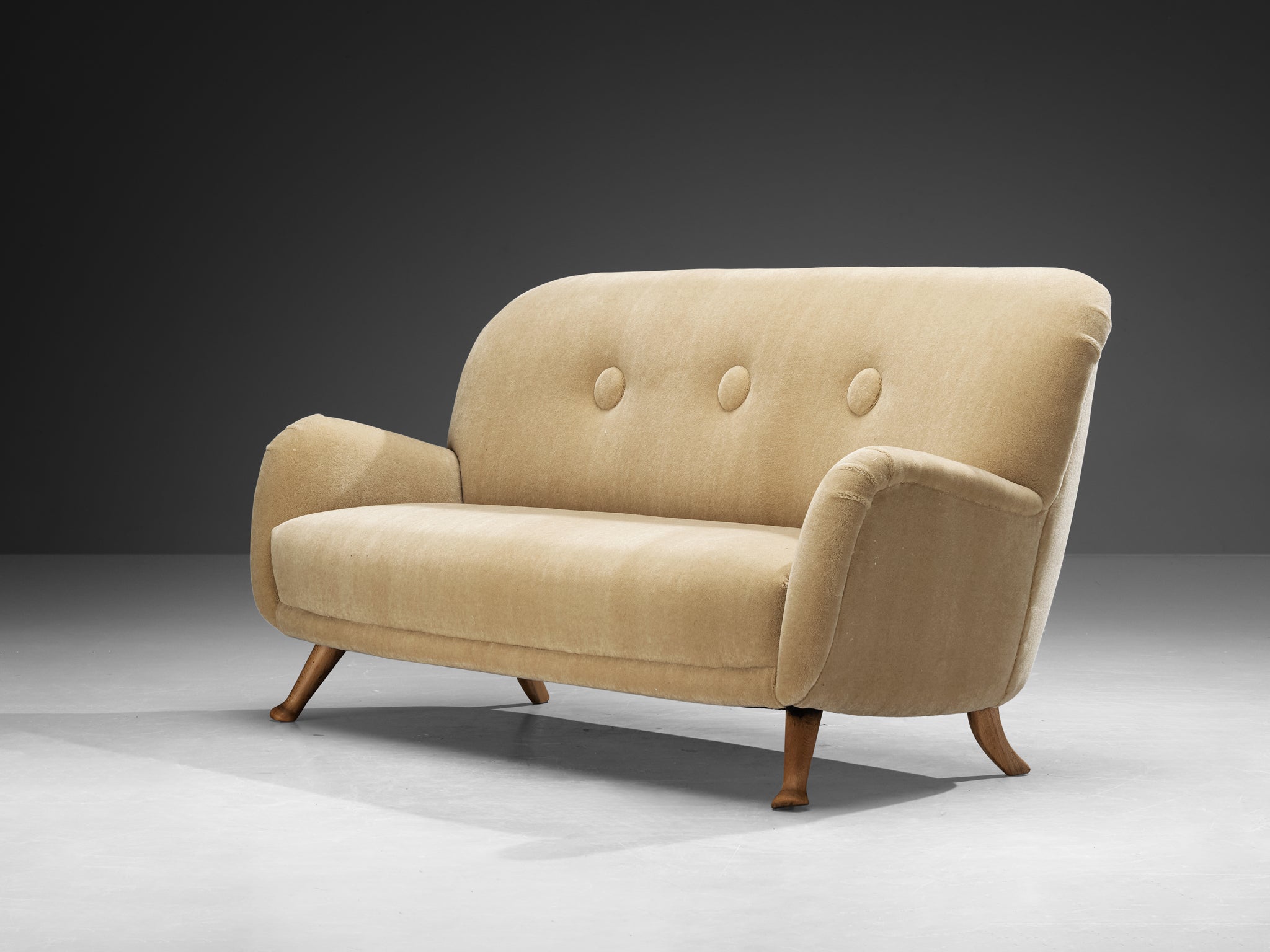 Berga Mobler Sofa in Beige Teddy Mohair by Pierre Frey Seating Morentz