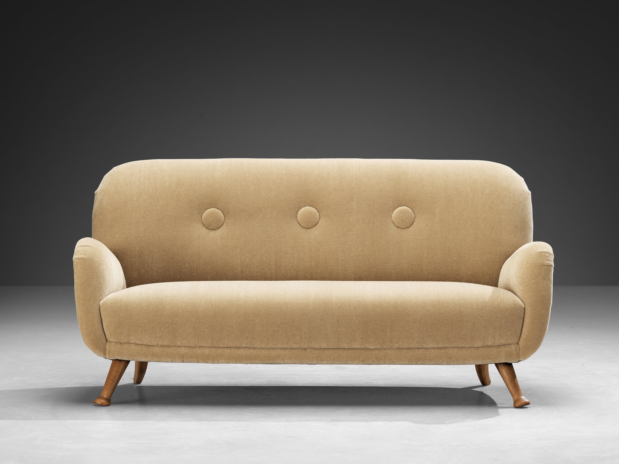 Berga Mobler Sofa in Beige Mohair Upholstery Seating Morentz