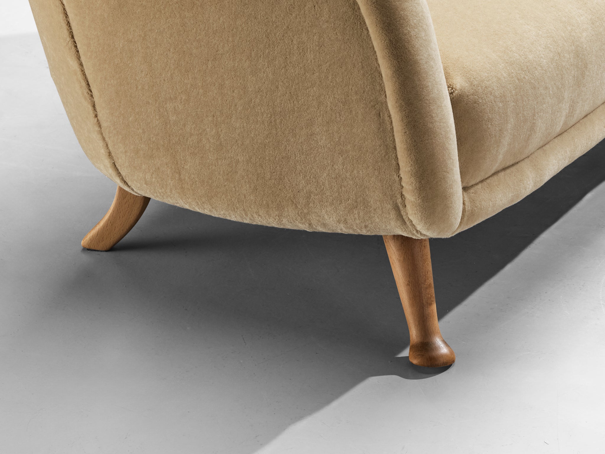 Berga Mobler Sofa in Beige Mohair Upholstery Seating Morentz