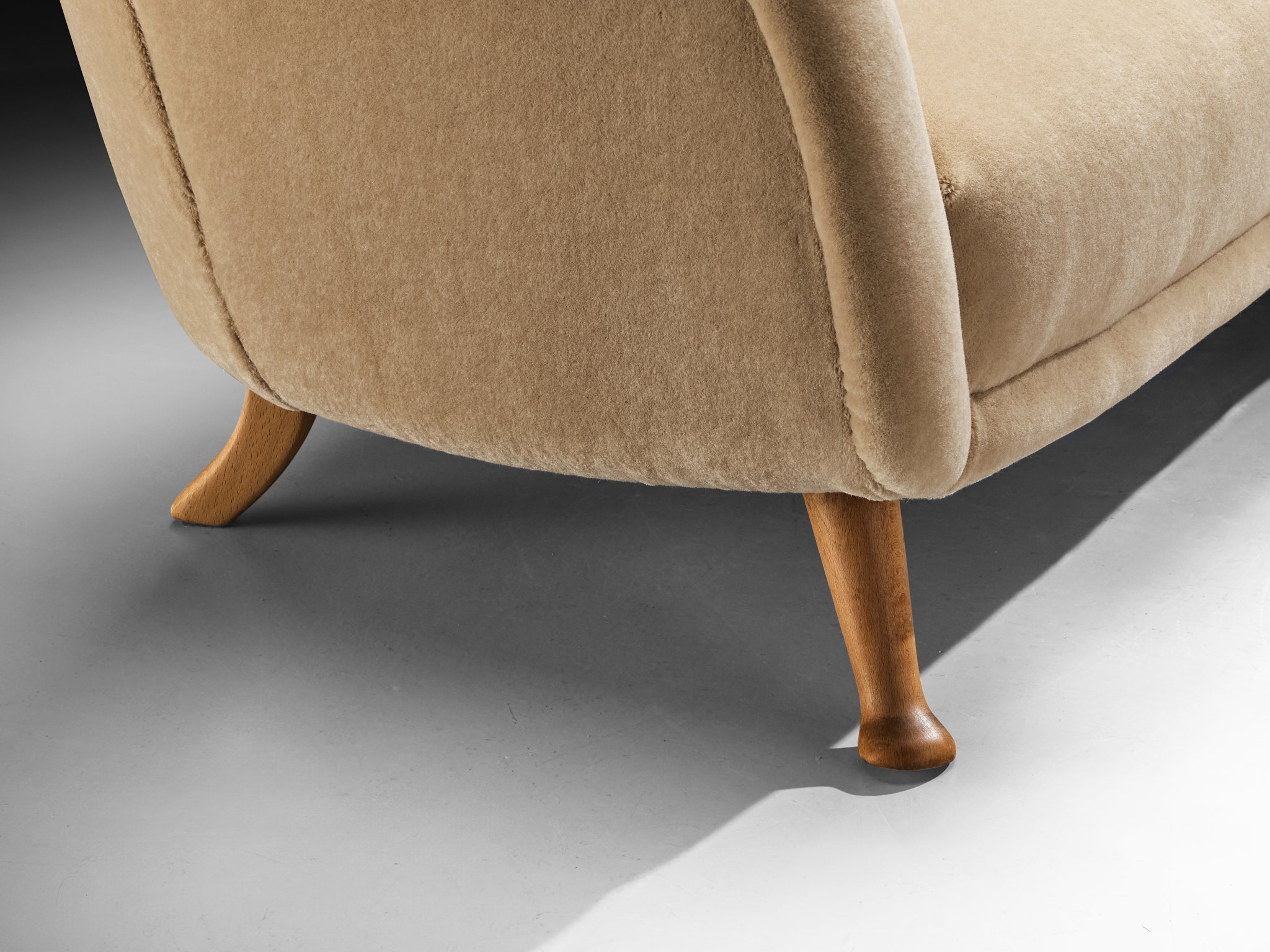 Berga Mobler Sofa in Beige Teddy Mohair by Pierre Frey Seating Morentz