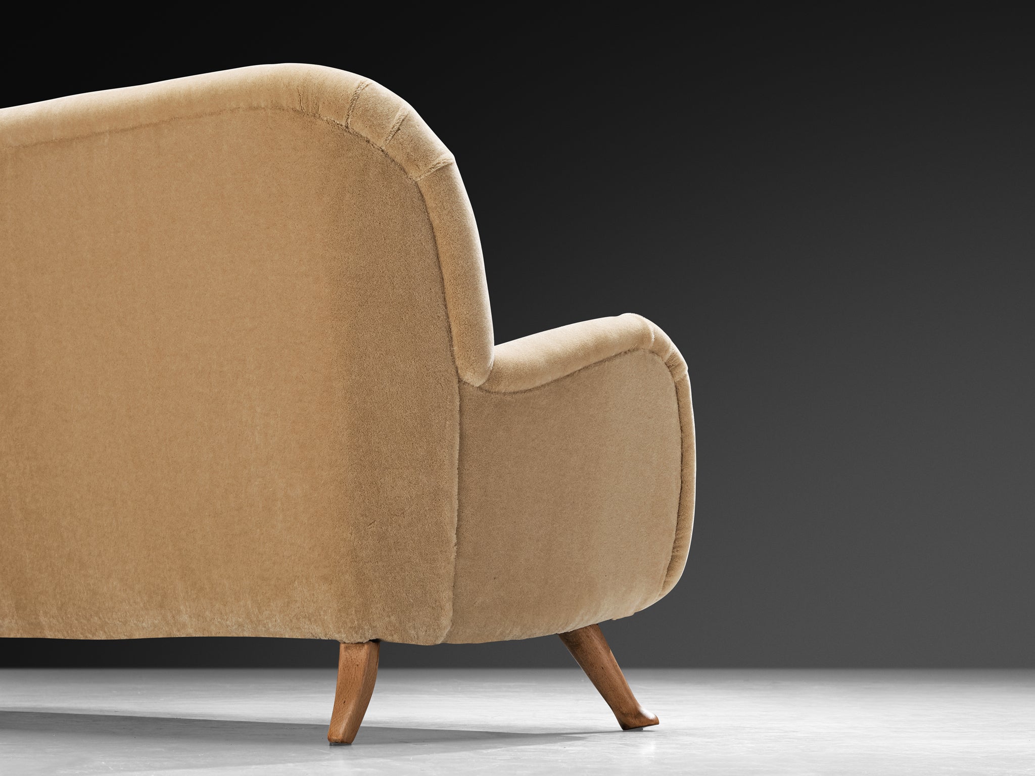 Berga Mobler Sofa in Beige Teddy Mohair by Pierre Frey Seating Morentz