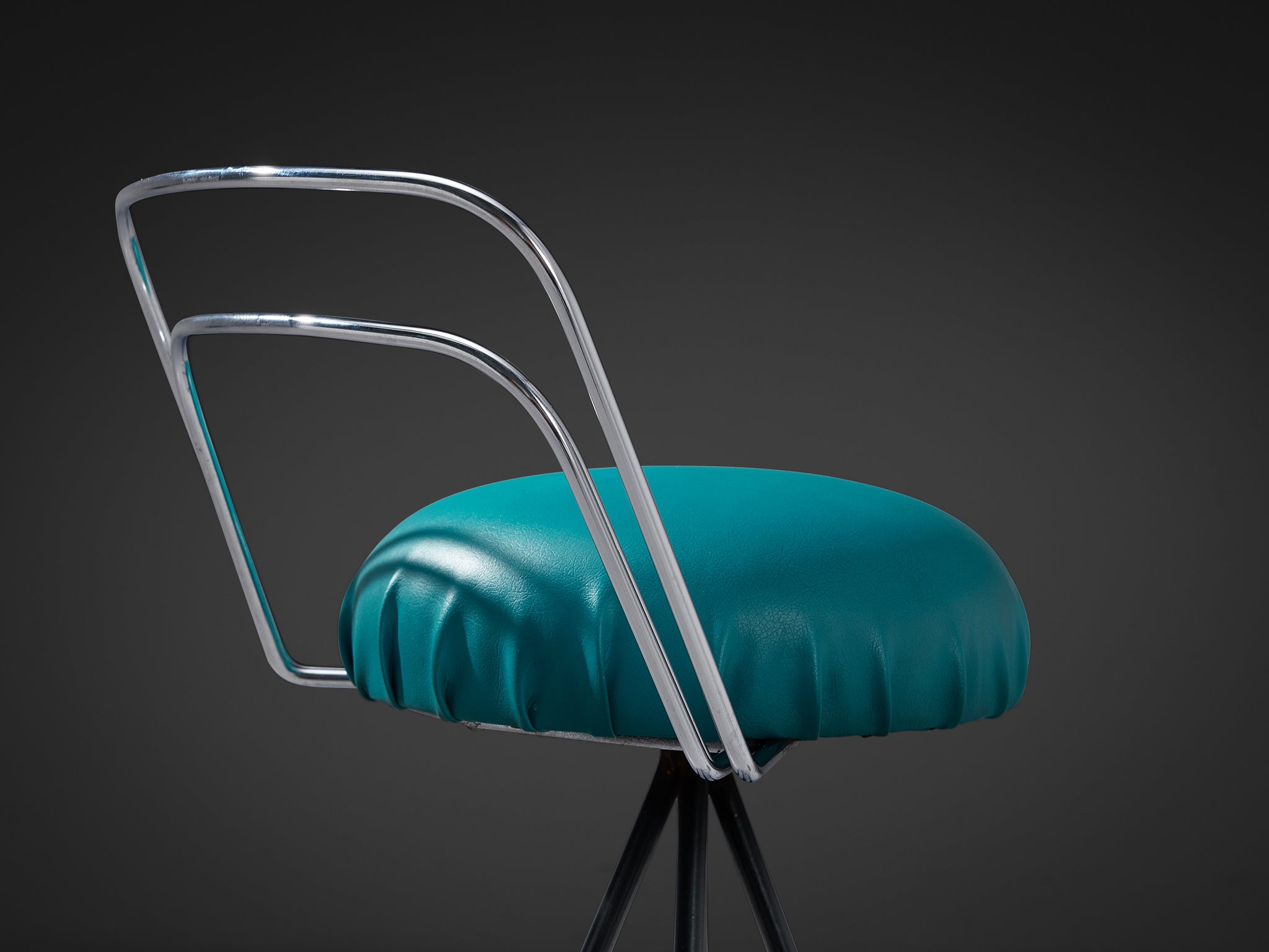 Barstools in Metal and Teal Green Upholstery Seating Morentz