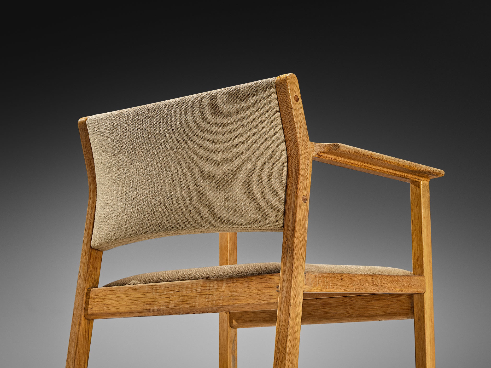 Danish Armchair in Oak and Beige Upholstery Seating Morentz