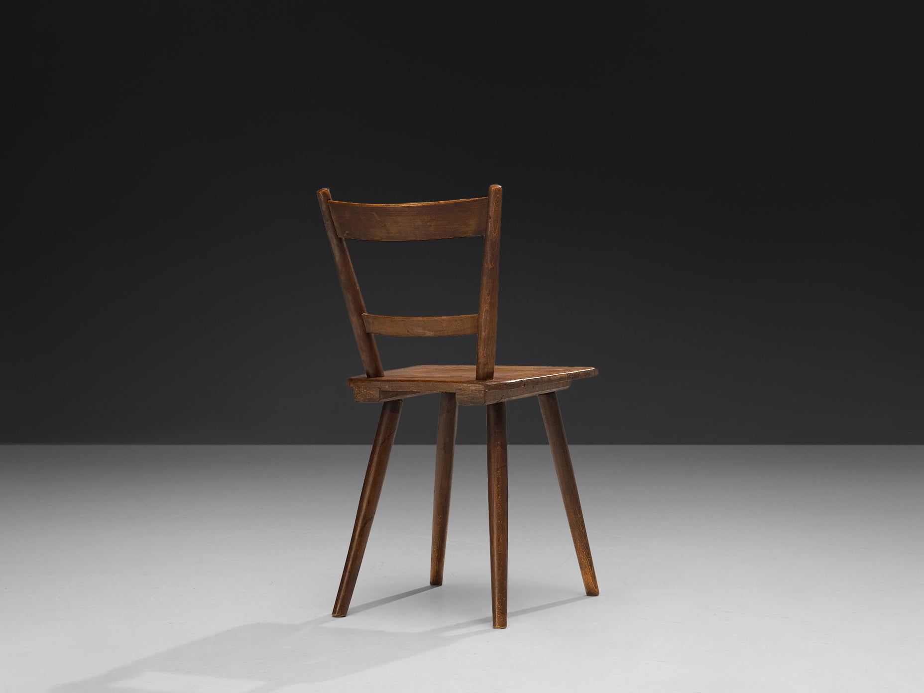 French Pastoral Dining Chair in Stained Wood Seating Morentz