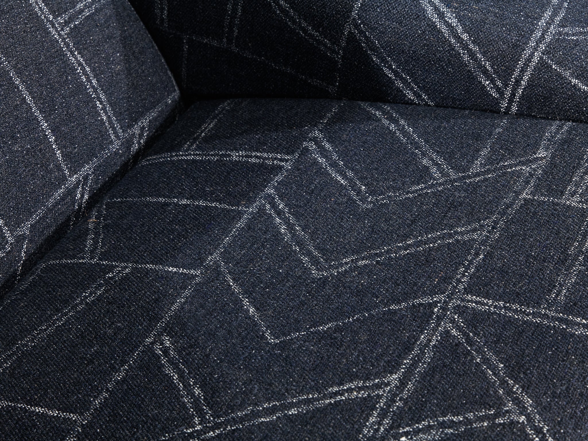 Folke Ohlsson for Fritz Hansen Lounge Chair in Geometric Blue Upholstery seating Morentz