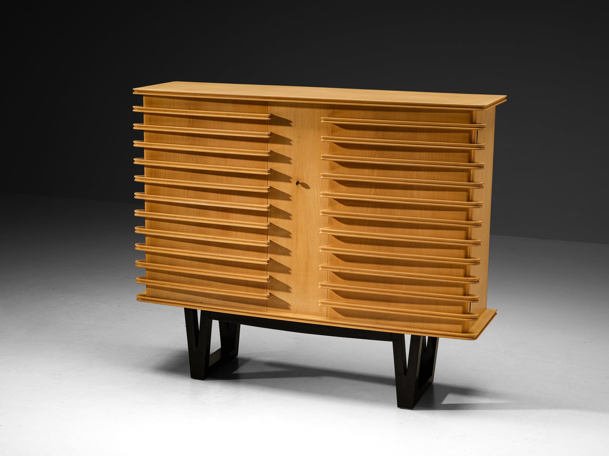Rare Raoul Clement & R. Verot French Highboard in Sycamore Case pieces and storage cabinets Morentz