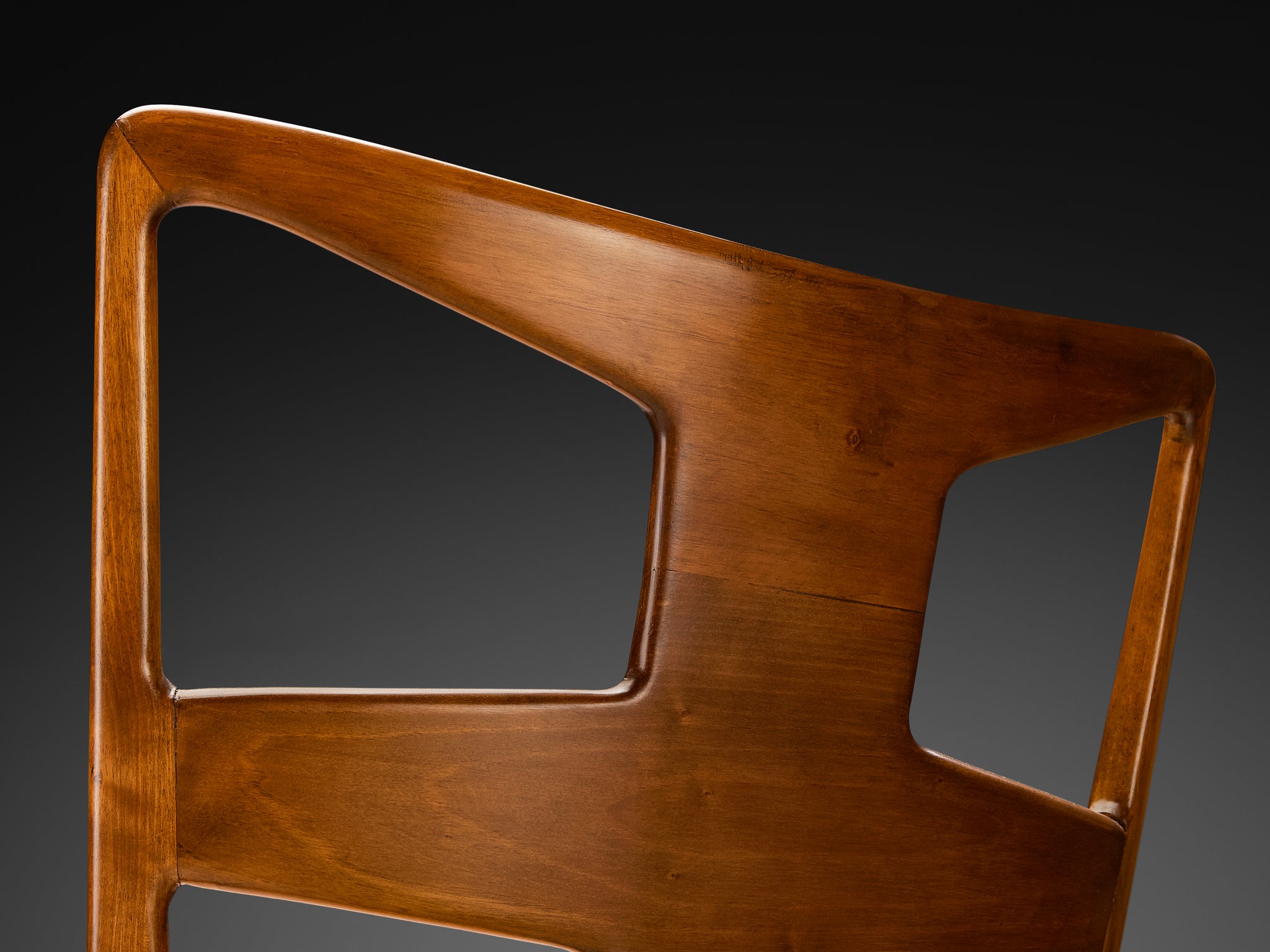 Osvaldo Borsani for ABV Pair of Armchairs in Walnut and Pink Mohair by Pierre Frey Seating Morentz