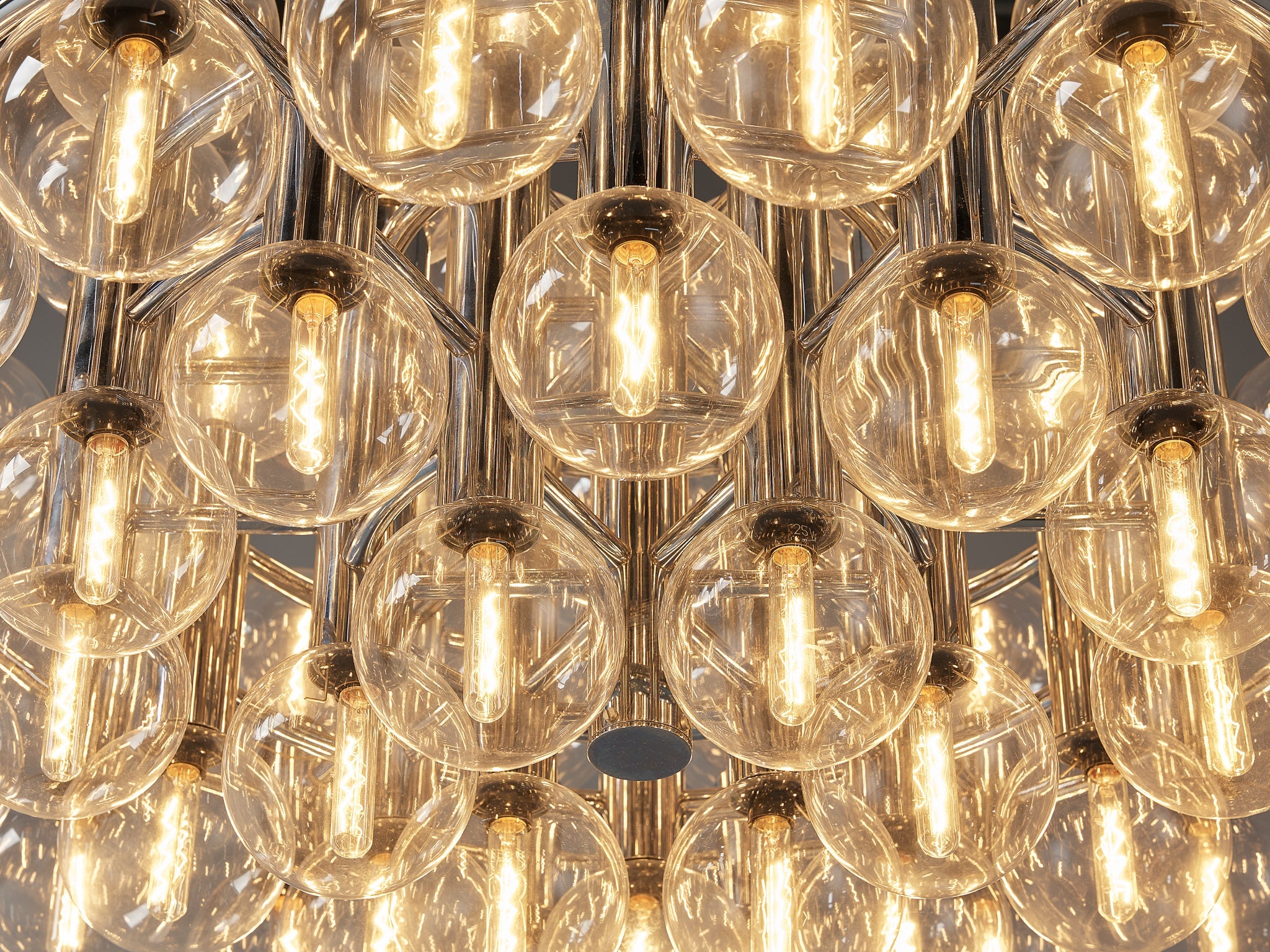 Motoko Ishii for Staff Leuchten Large Chandelier in Chrome with 72 Glass Orbs lighting Morentz