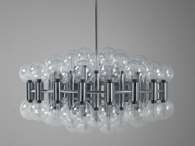 Motoko Ishii for Staff Leuchten Large Chandelier in Chrome with 72 Glass Orbs