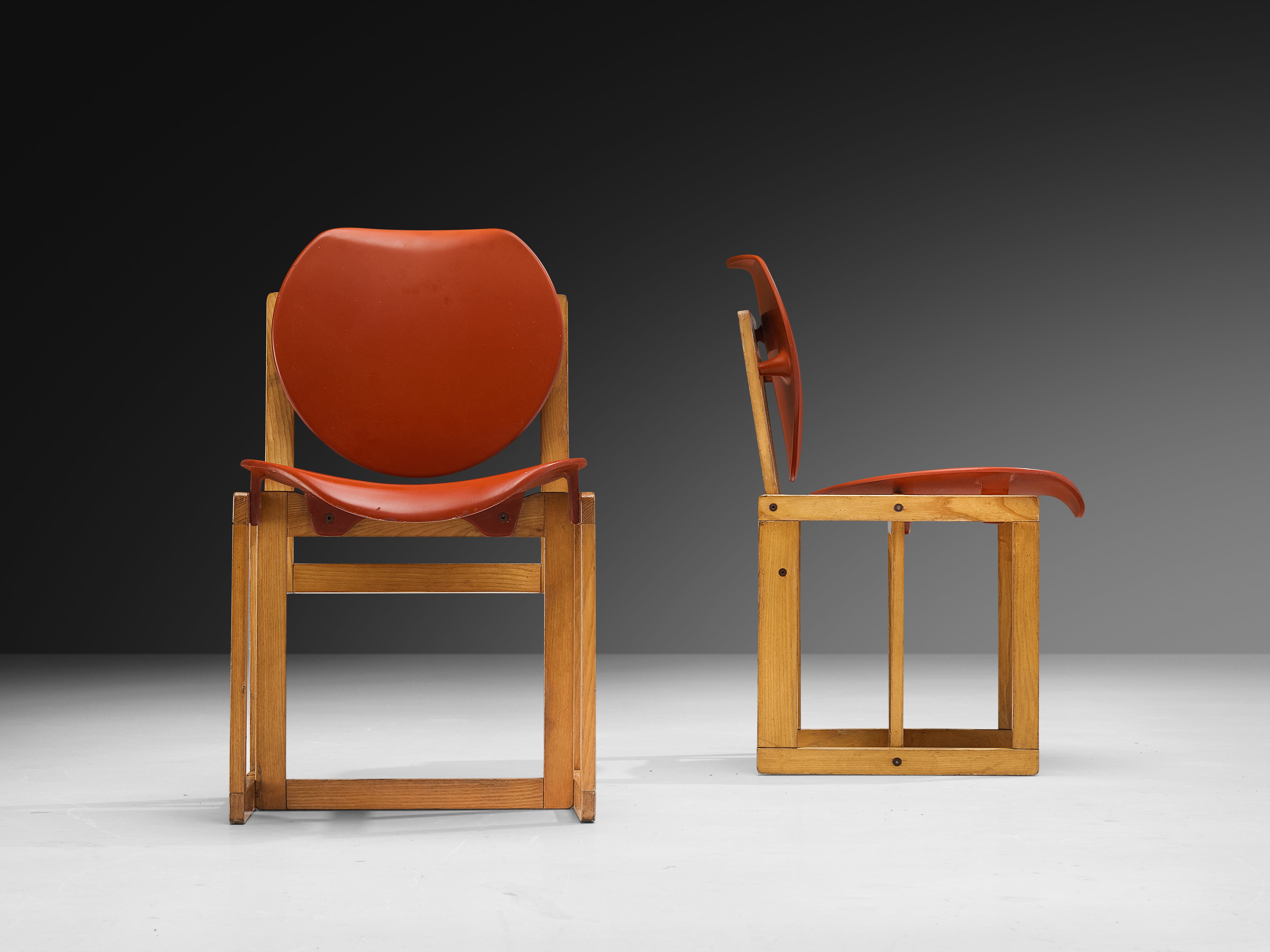 Giuseppe Davanzo Set of Eight Dining Chairs 'Serena' in Elm Seating Morentz