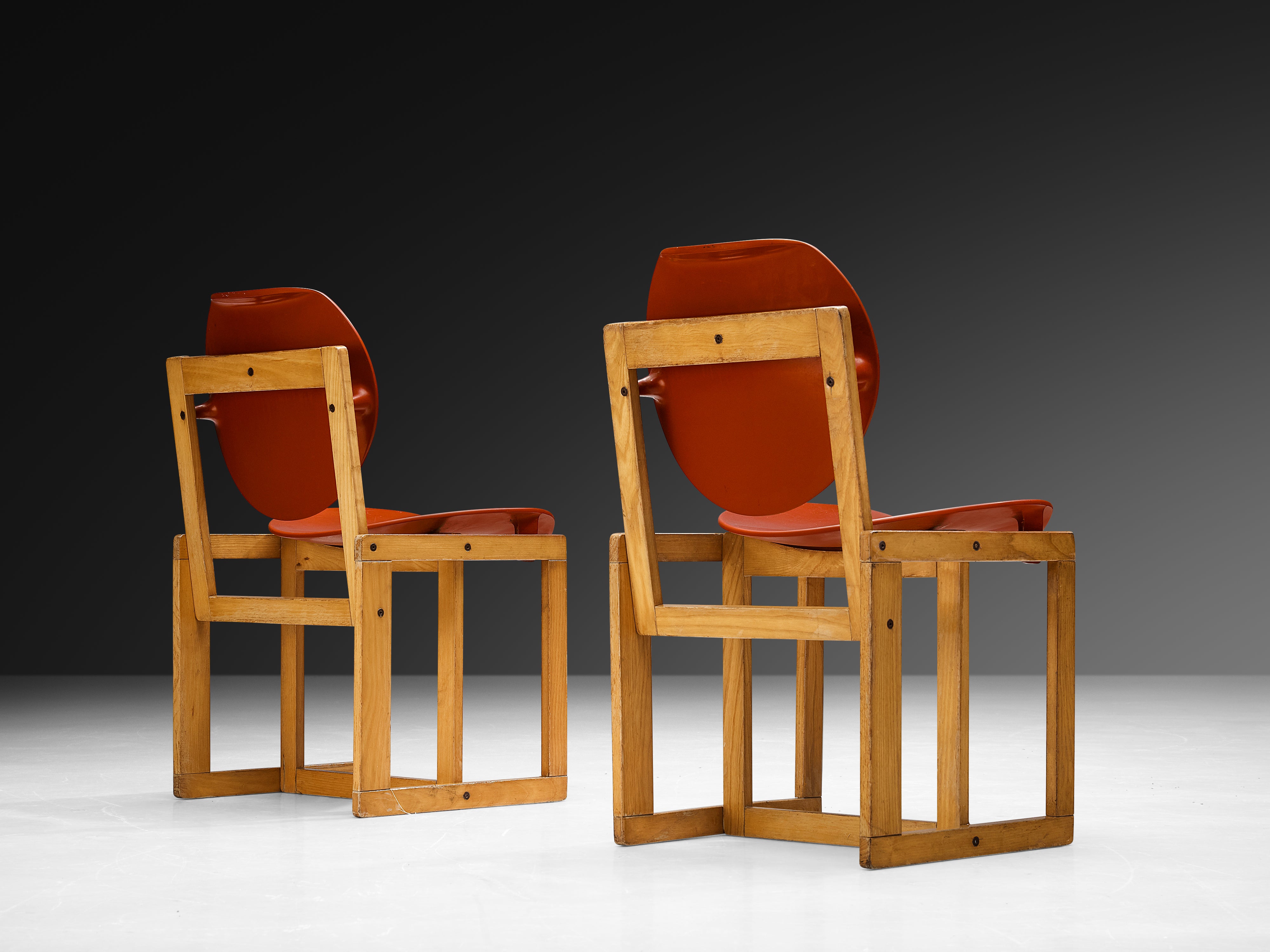 Giuseppe Davanzo Set of Eight Dining Chairs 'Serena' in Elm Seating Morentz