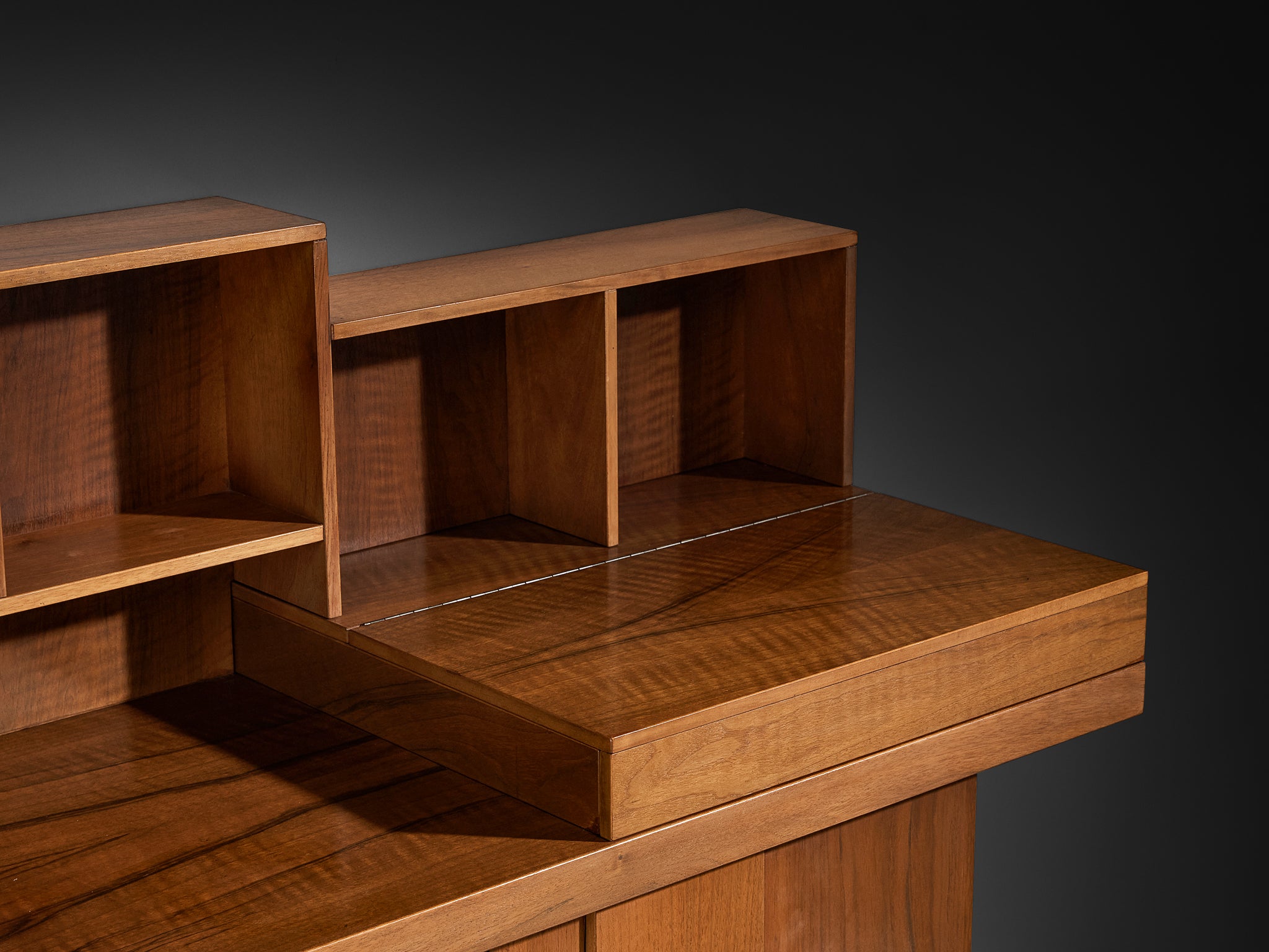 Silvio Coppola for Bernini Geometric Sideboard in Walnut
