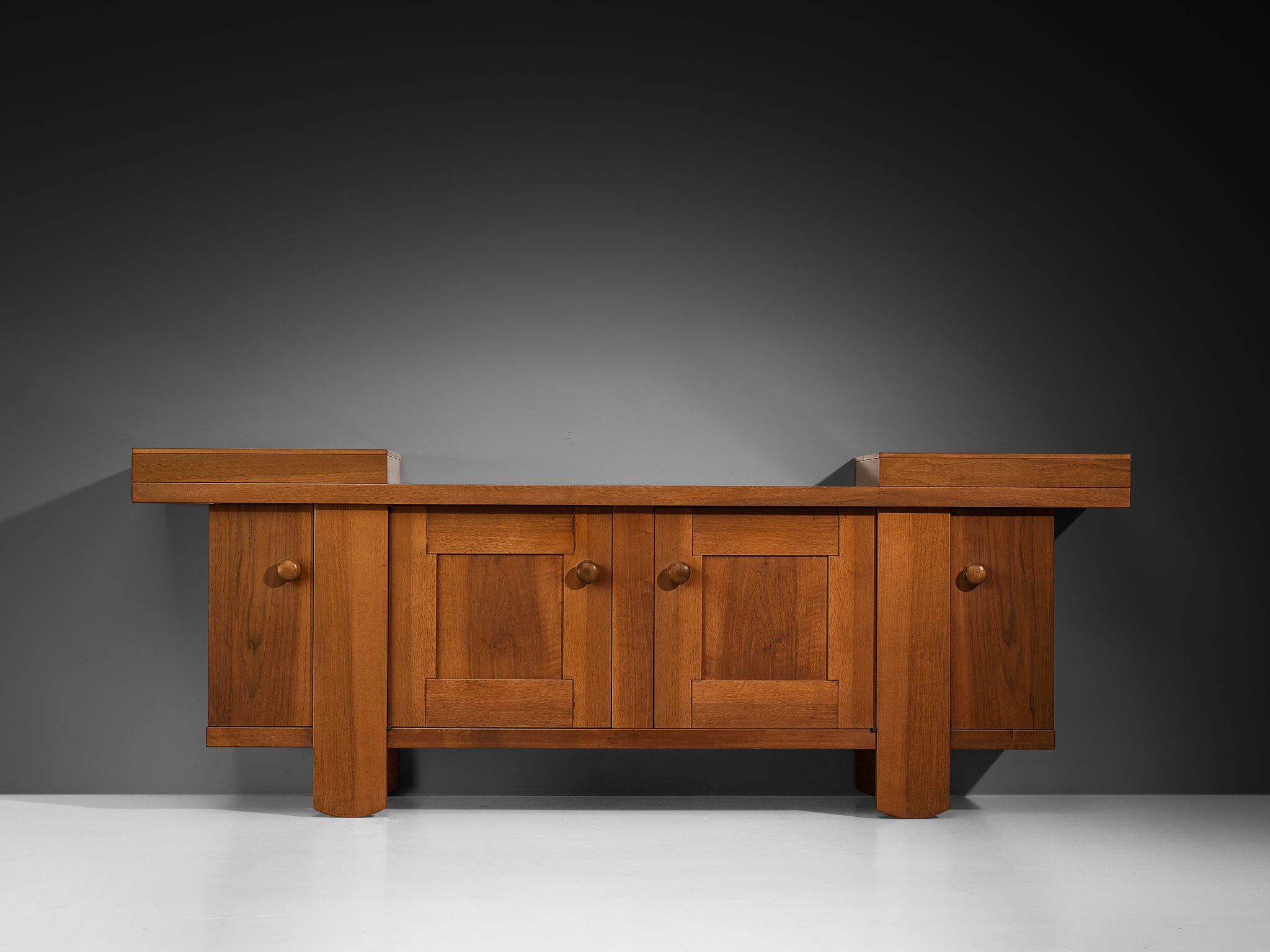 Silvio Coppola for Bernini Geometric Sideboard in Walnut Case pieces and storage cabinets Morentz