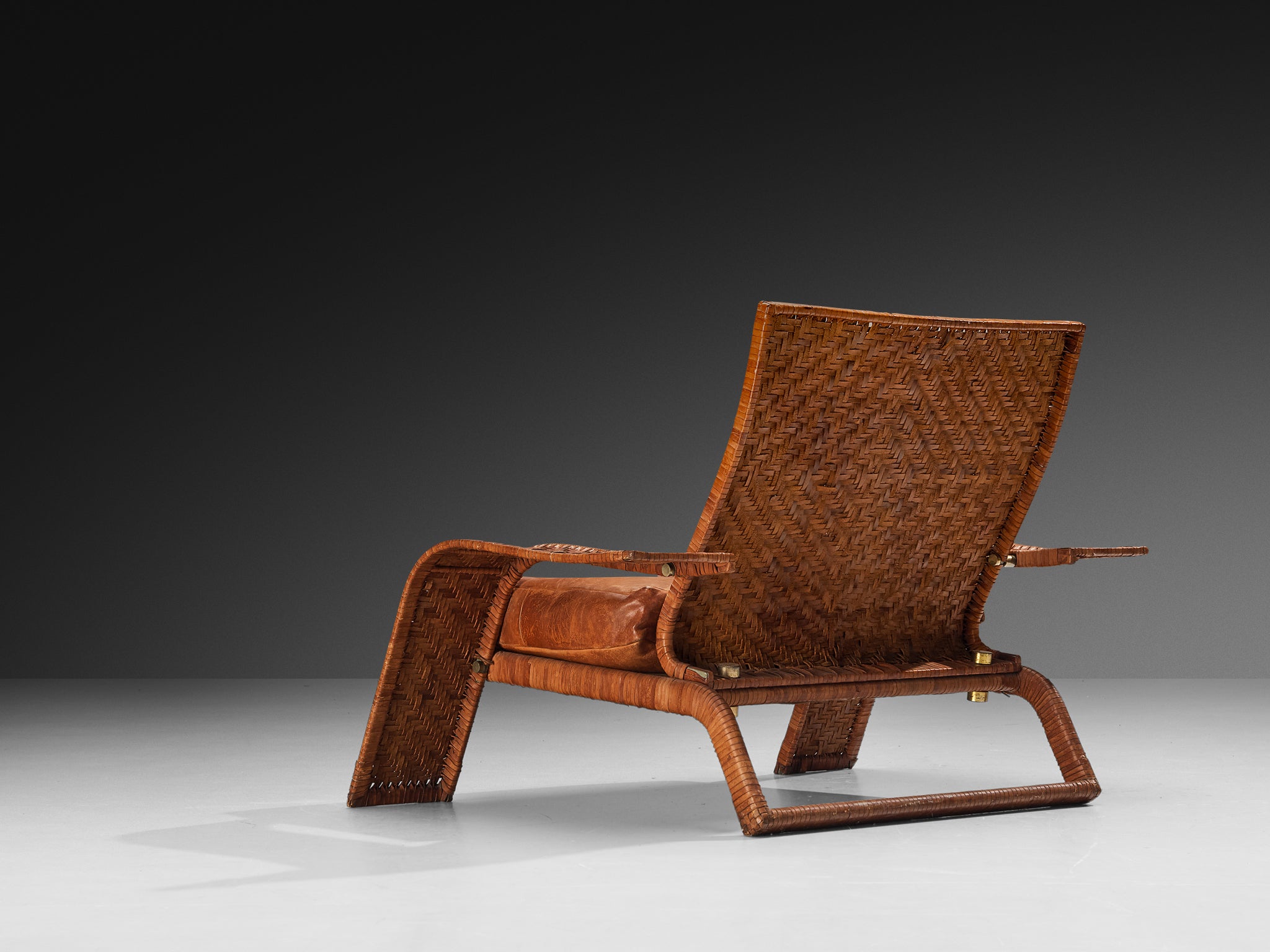 Marzio Cecchi for Studio Most Lounge Chair in Woven Cognac Leather