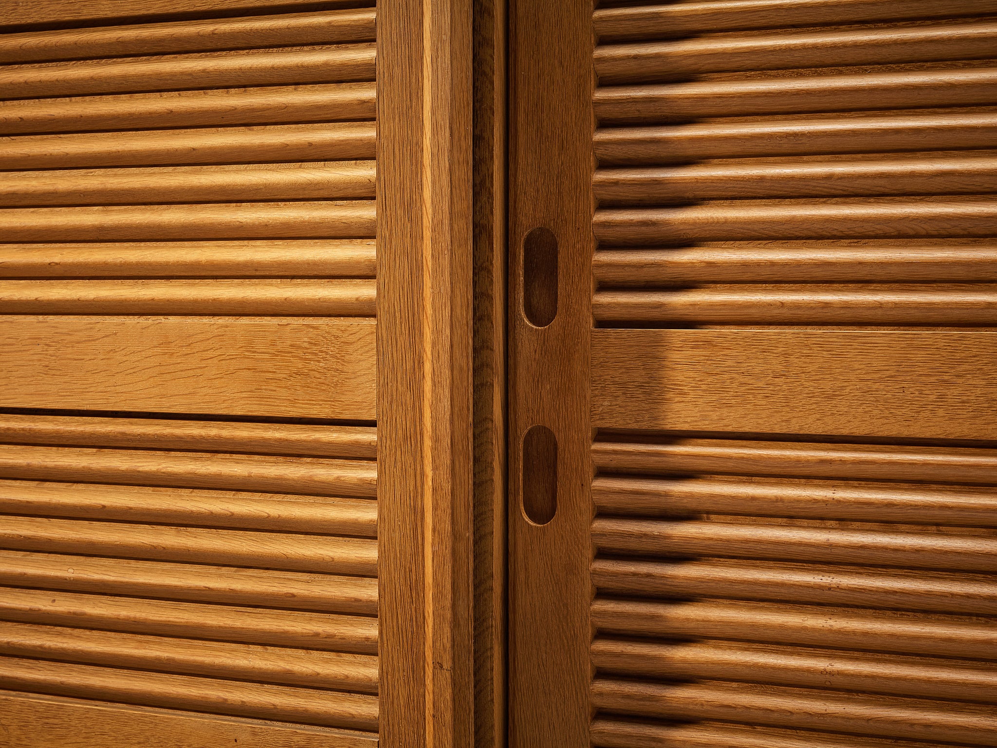 Guillerme & Chambron Highboard in Oak with Carved Doors Case pieces and storage cabinets Morentz