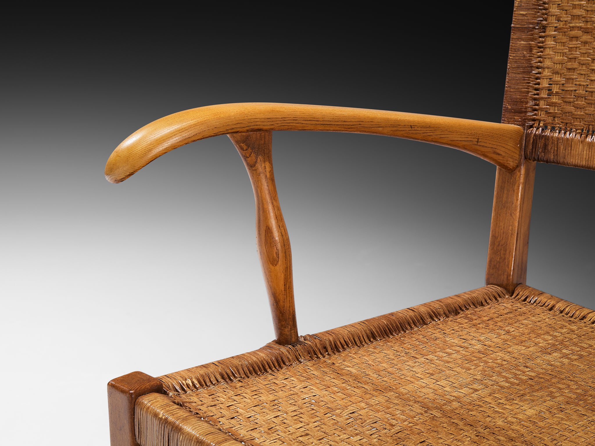 Dutch High Back Armchair in Ash and Cane Seating Morentz