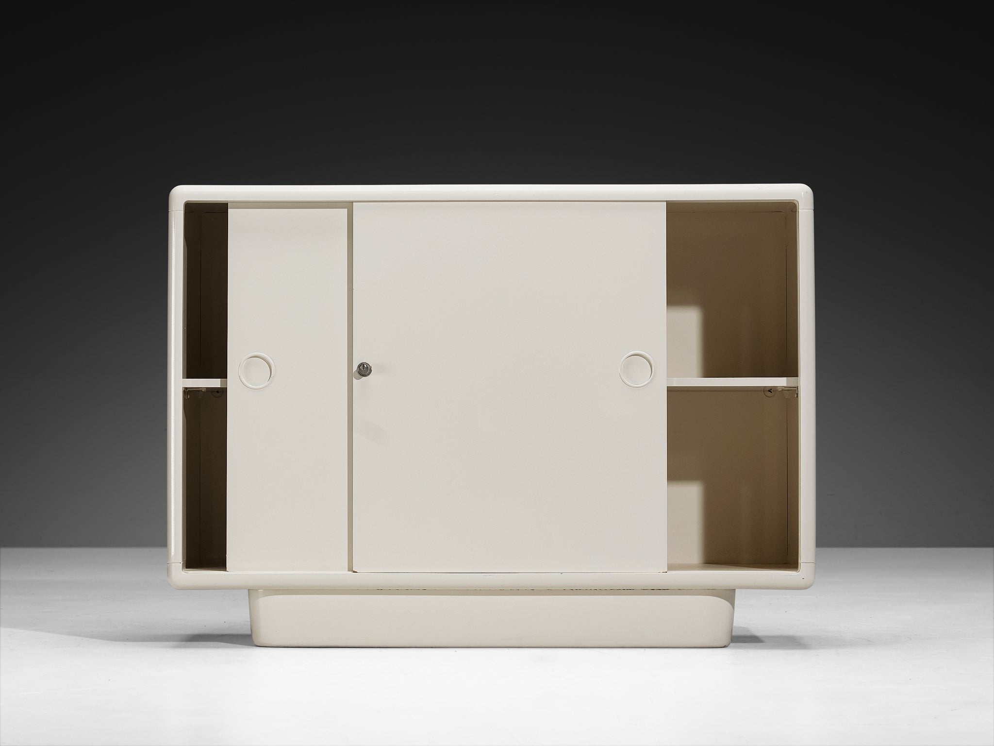 Ernest Igl for Wilhelm Werndl Cabinet in Off-White Polyurethane Case pieces and storage cabinets Morentz
