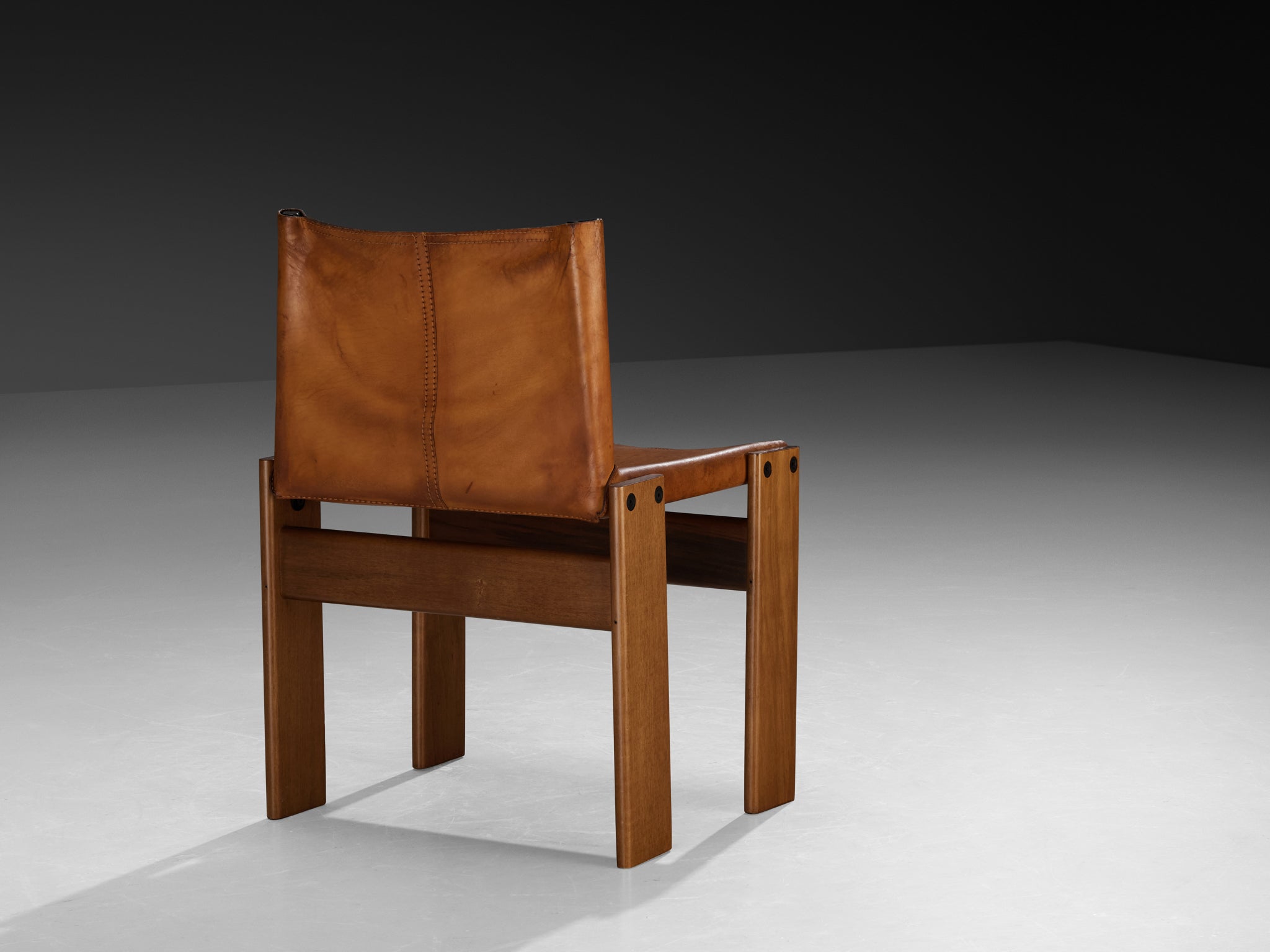 Afra & Tobia Scarpa for Molteni Pair of 'Monk' Dining Chairs in Leather Seating Morentz