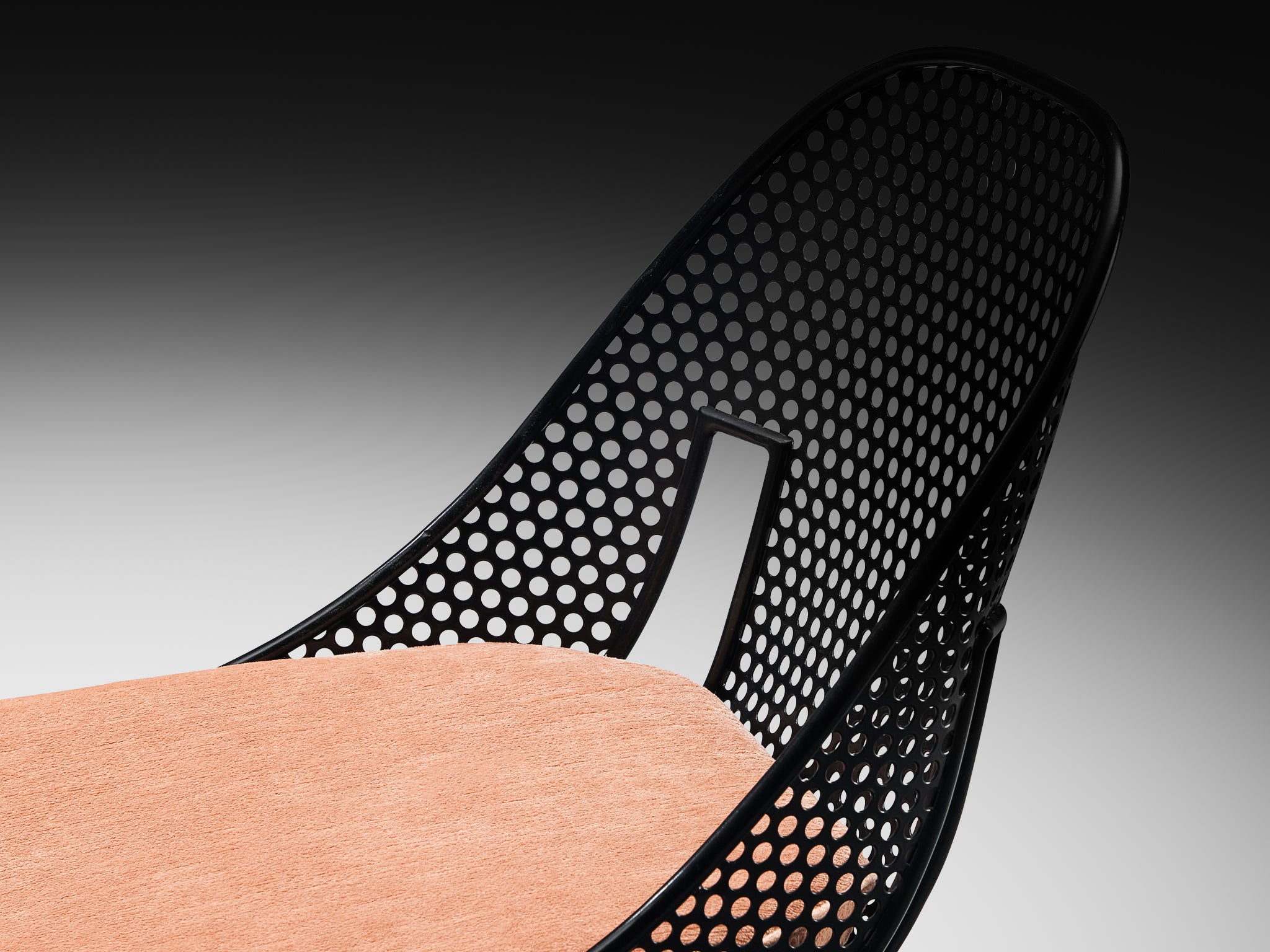 Giuseppe De Vivo Dining Chair in Perforated Black Coated Steel Seating Morentz