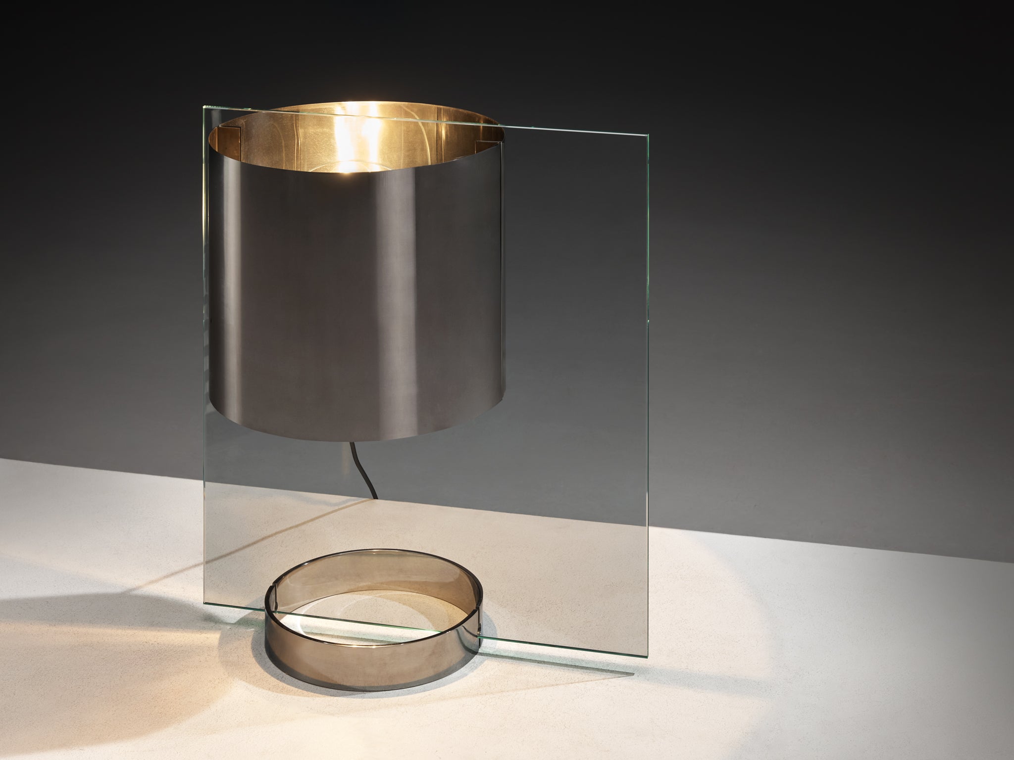 Lumenform Table Lamp in Glass and Chrome 1970s Lighting Morentz