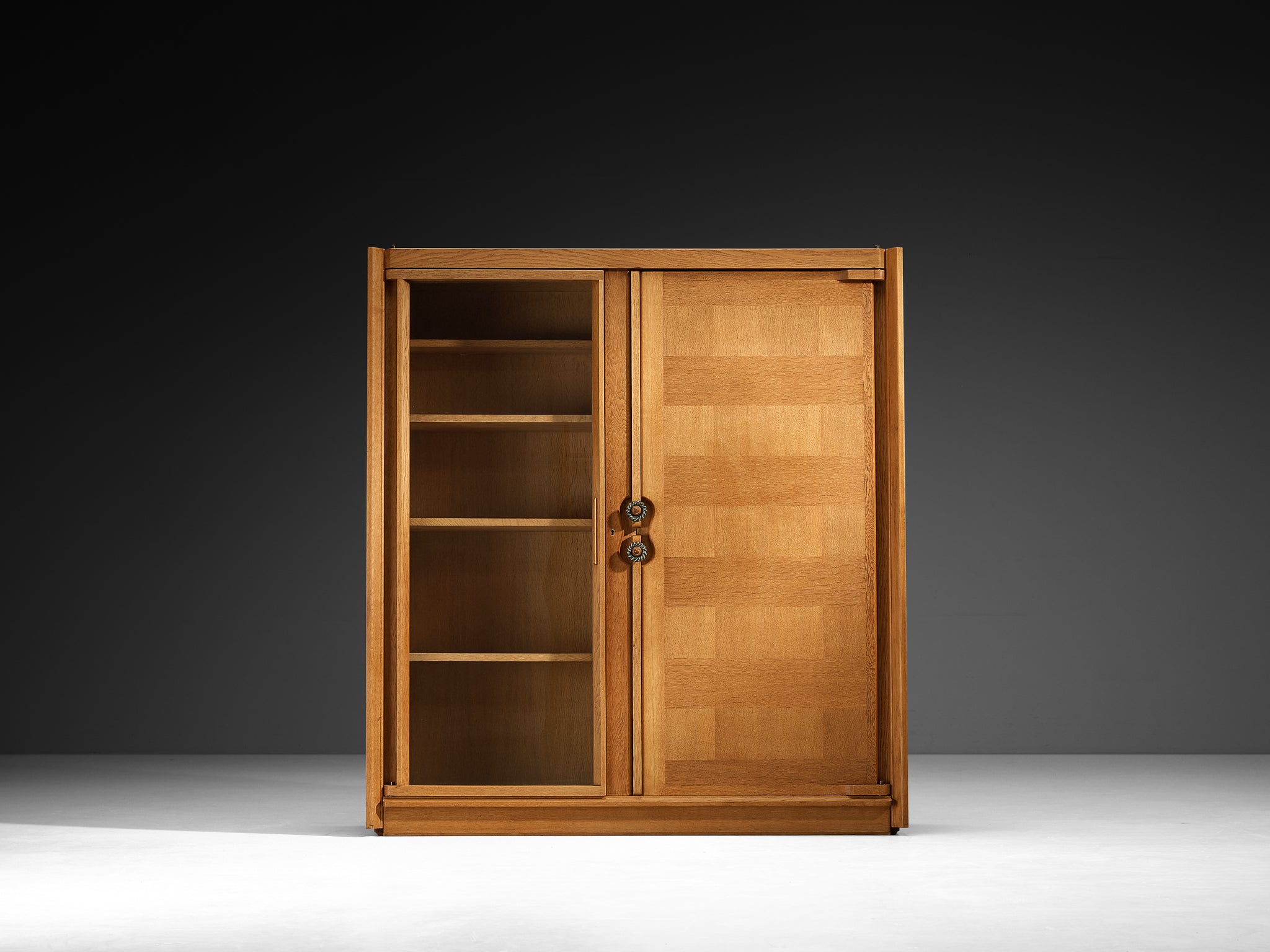 Guillerme et Chambron Cabinet in Oak with Glass Door Case pieces and storage cabinets Morentz