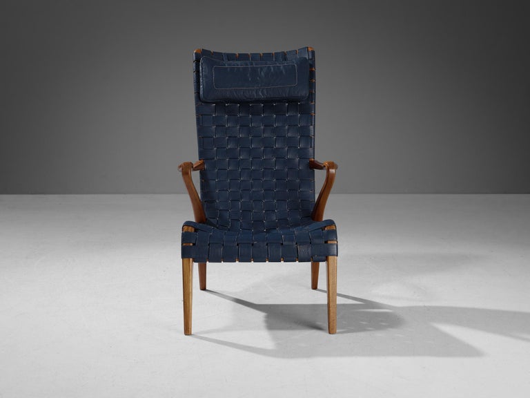 Axel Larsson for Svenska Möbelfabrikerna Lounge Chair in Leather and Teak