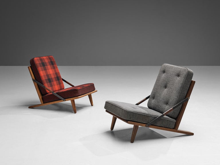 Børge Mogensen for Fredericia Hunting Chair in Oak and Woolen Upholstery
