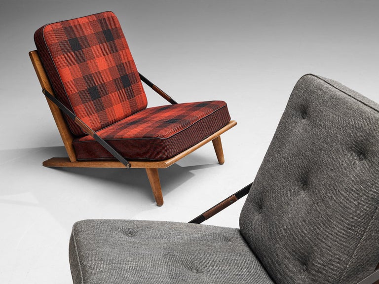Børge Mogensen for Fredericia Hunting Chair in Oak and Woolen Upholstery
