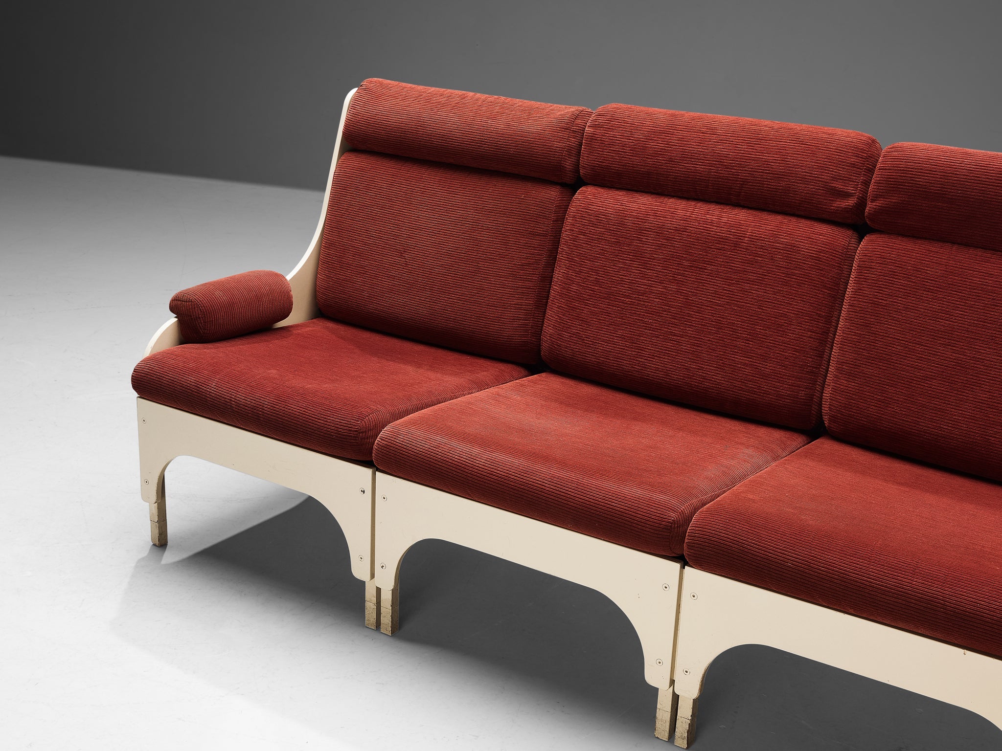 Dutch Three Seat Sofa in Burgundy Red Upholstery seating Morentz