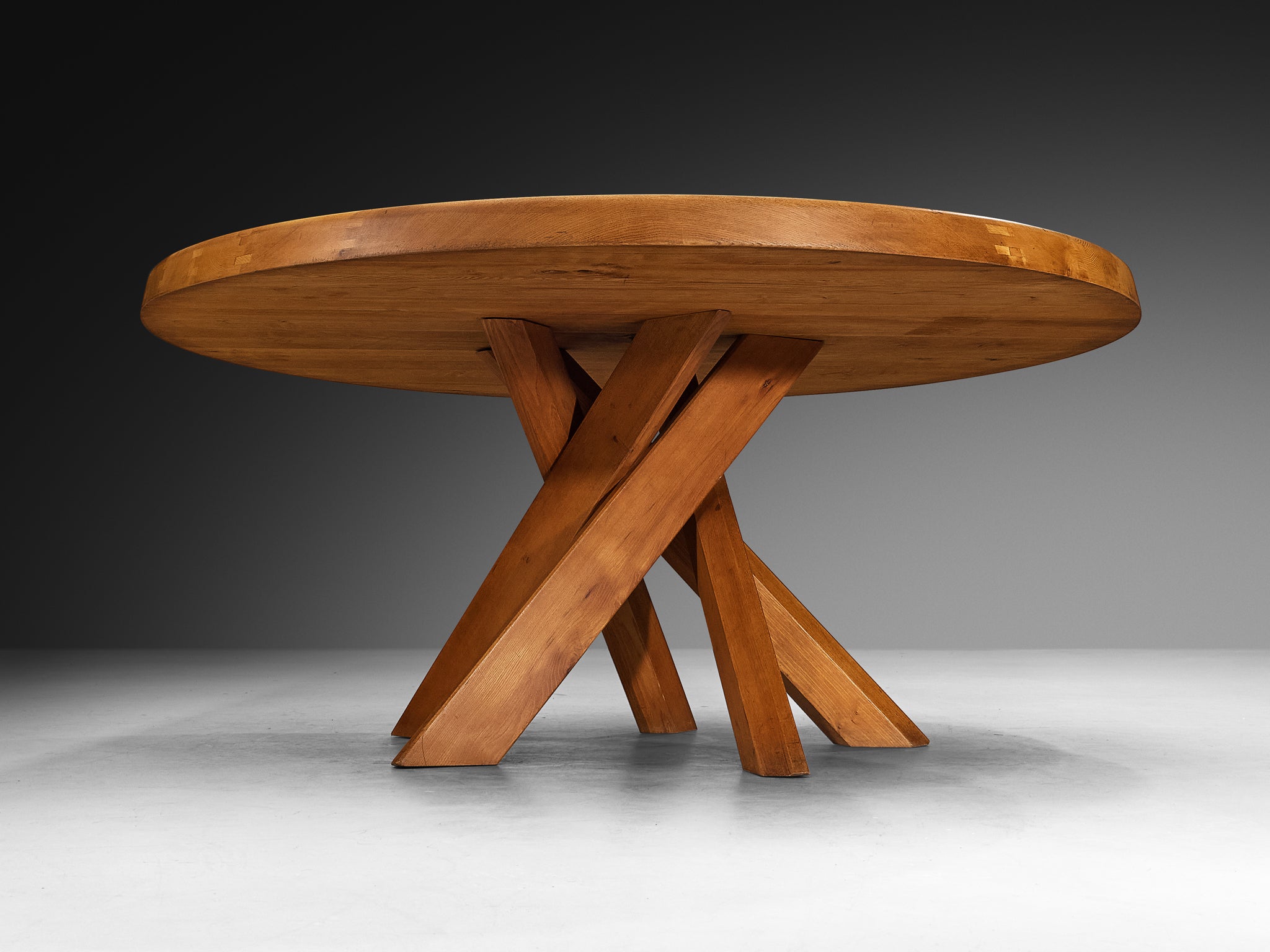 Early Pierre Chapo 'Sfax' T21E Dining Table in Solid Elm Tables Morentz