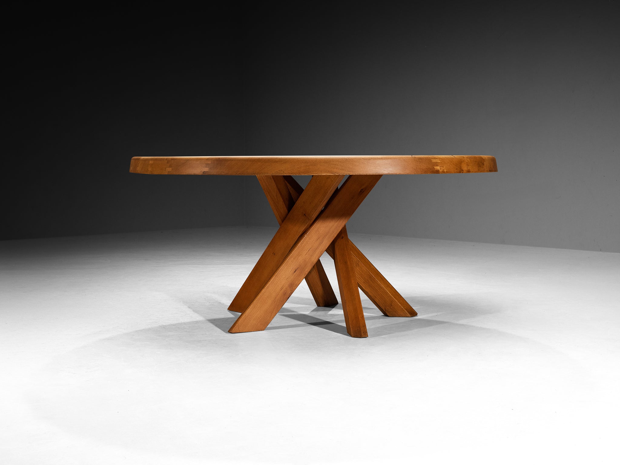 Early Pierre Chapo 'Sfax' T21E Dining Table in Solid Elm Tables Morentz