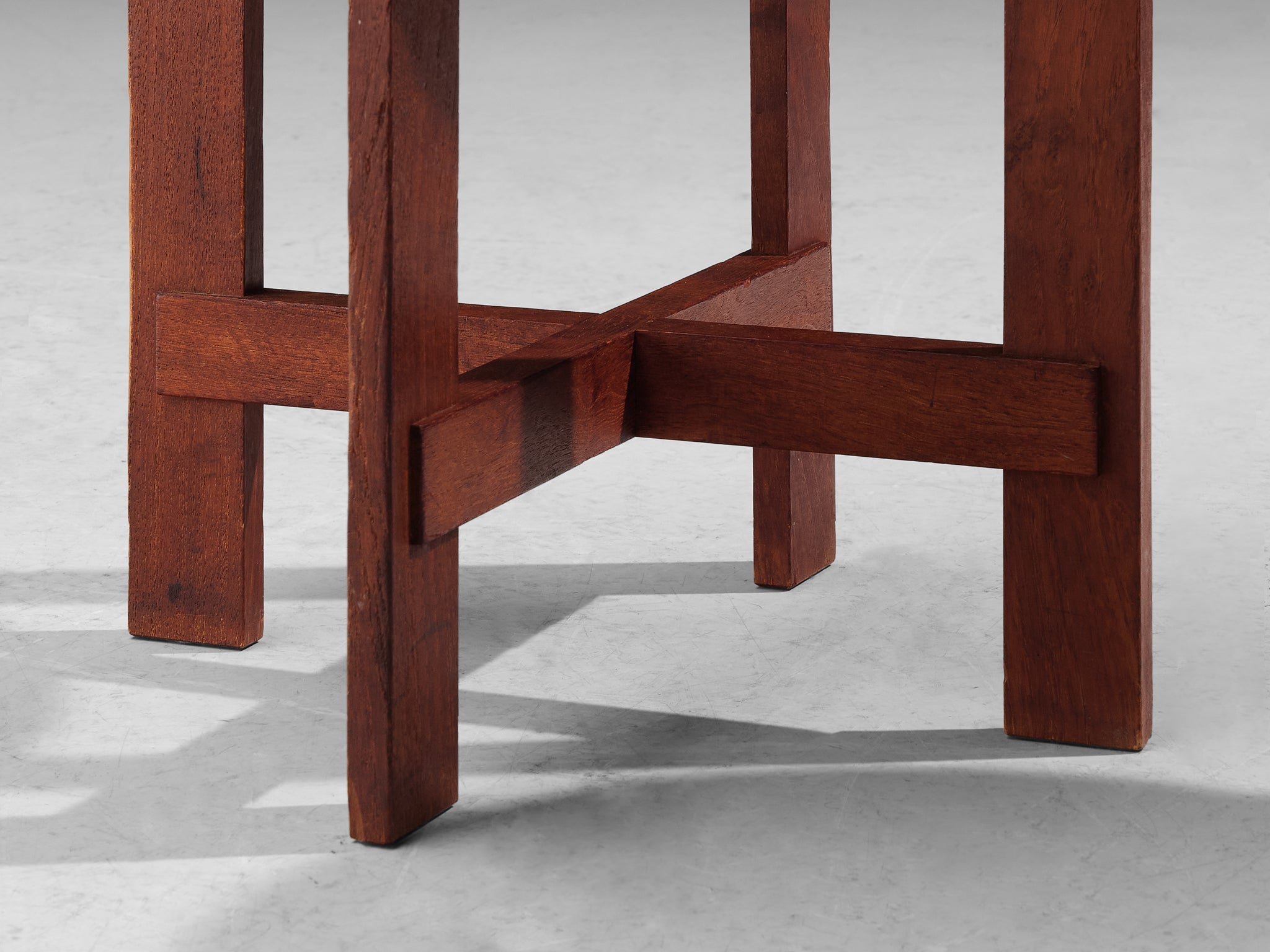 Uno & Östen Kristiansson Pair of Stools in Leather and Teak seating Morentz