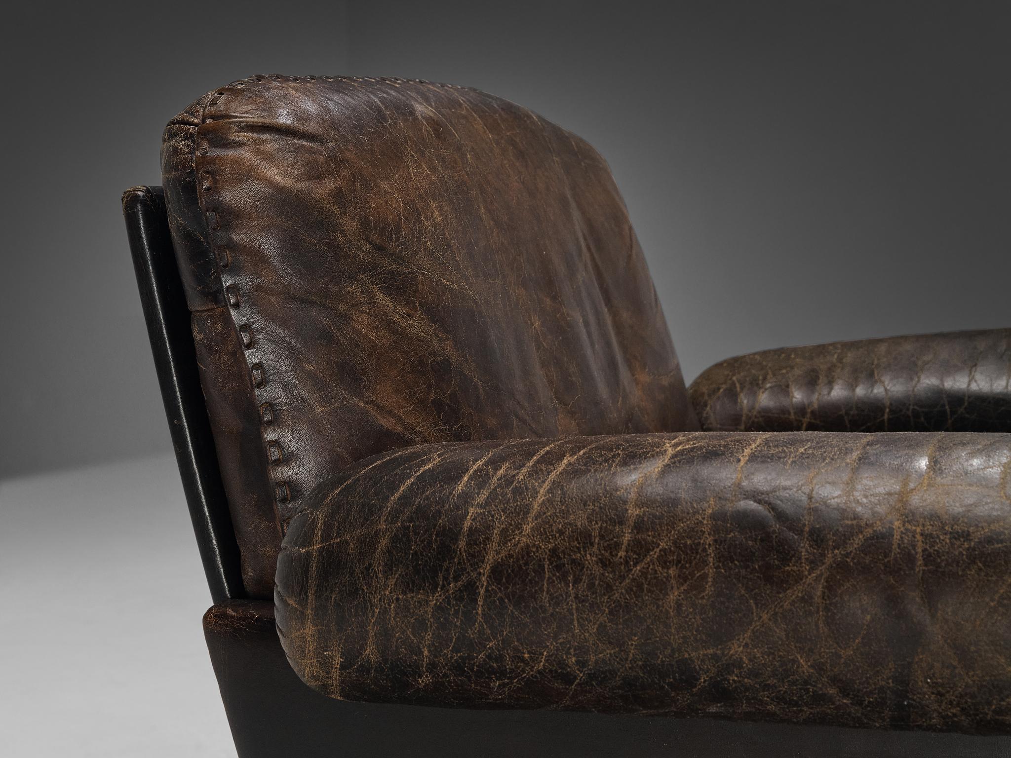 De Sede 'DS-31' Swivel Armchair in Brown Leather