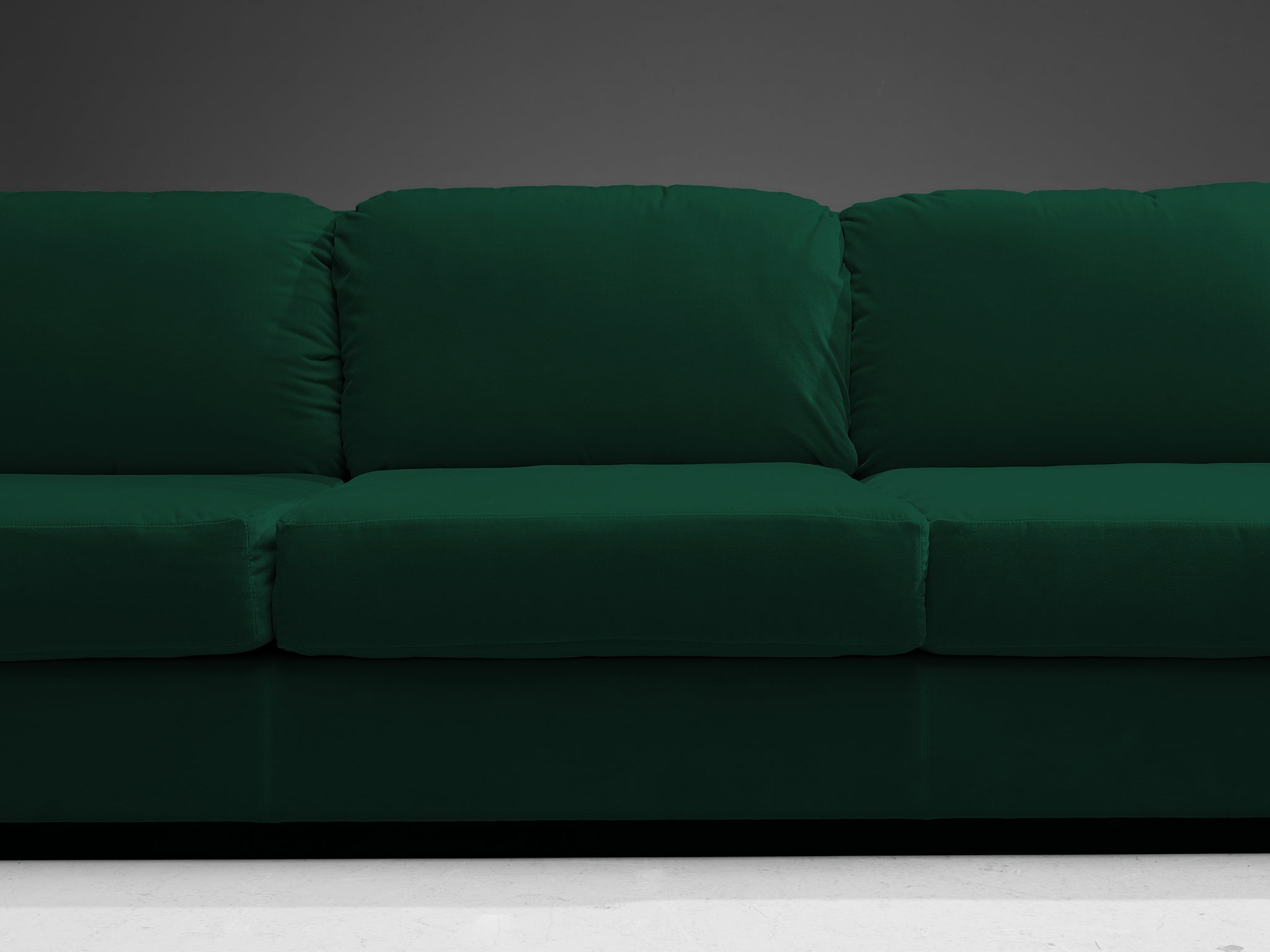 Willy Rizzo for Mario Sabot Sectional Corner Sofa in Green Velvet Seating Morentz