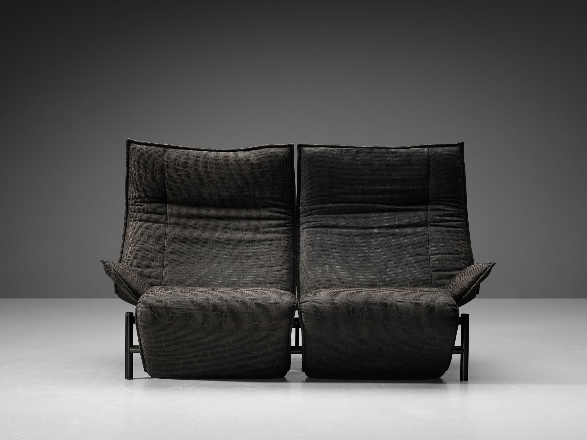 Vigo Magistretti for Cassina Sofa in Dark Grey Upholstery