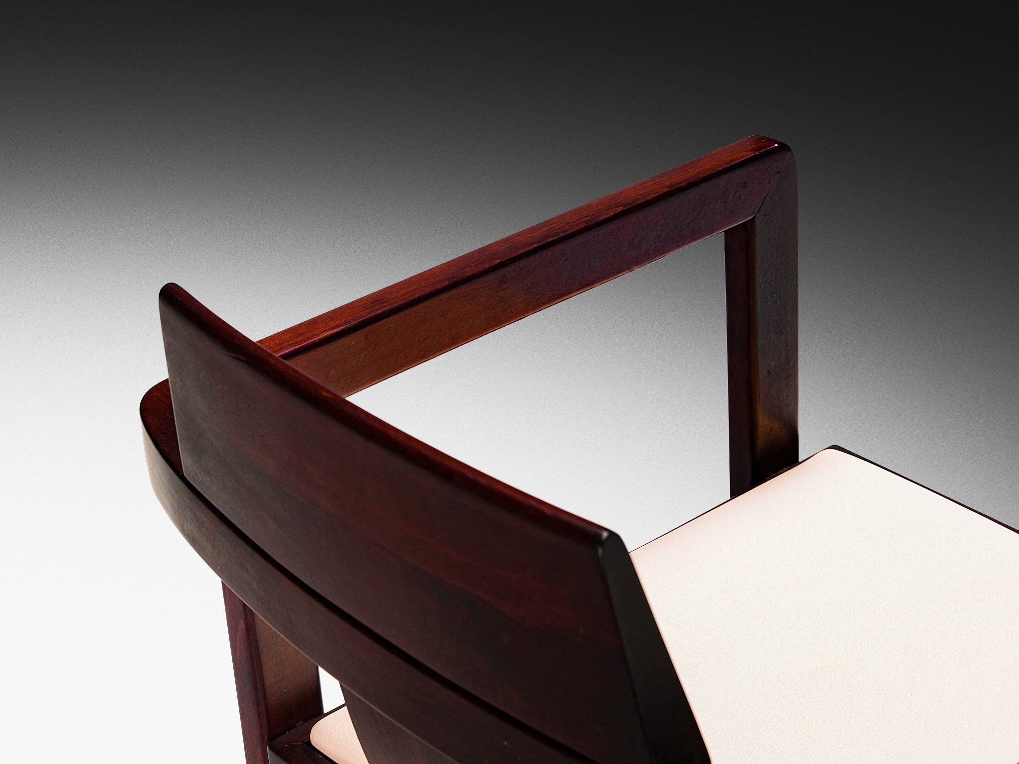 Italian Set of Twelve Geometric Armchairs in Stained Wood Seating Morentz