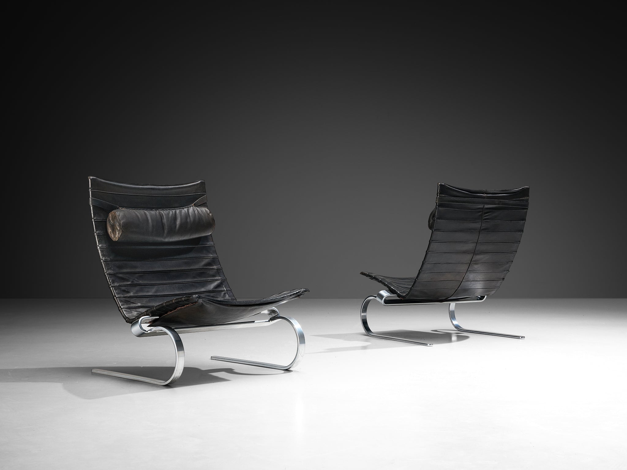 Poul Kjærholm for E. Kold Christensen Pair of 'PK20' Lounge Chairs in Leather