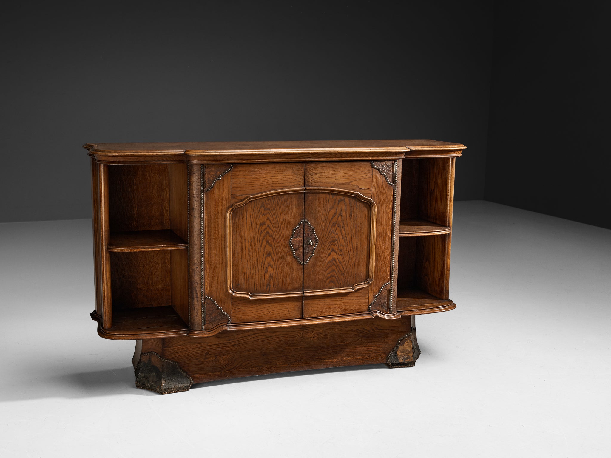 Ernesto Valabrega for Vittorio Valabrega Large Cabinet in Solid Oak Case pieces and storage cabinets Morentz