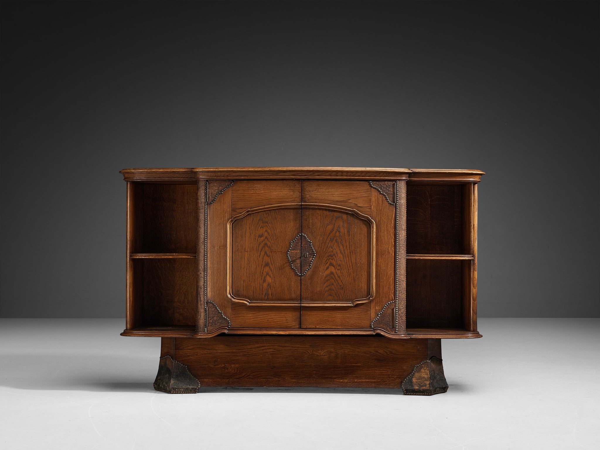 Ernesto Valabrega for Vittorio Valabrega Large Cabinet in Solid Oak Case pieces and storage cabinets Morentz