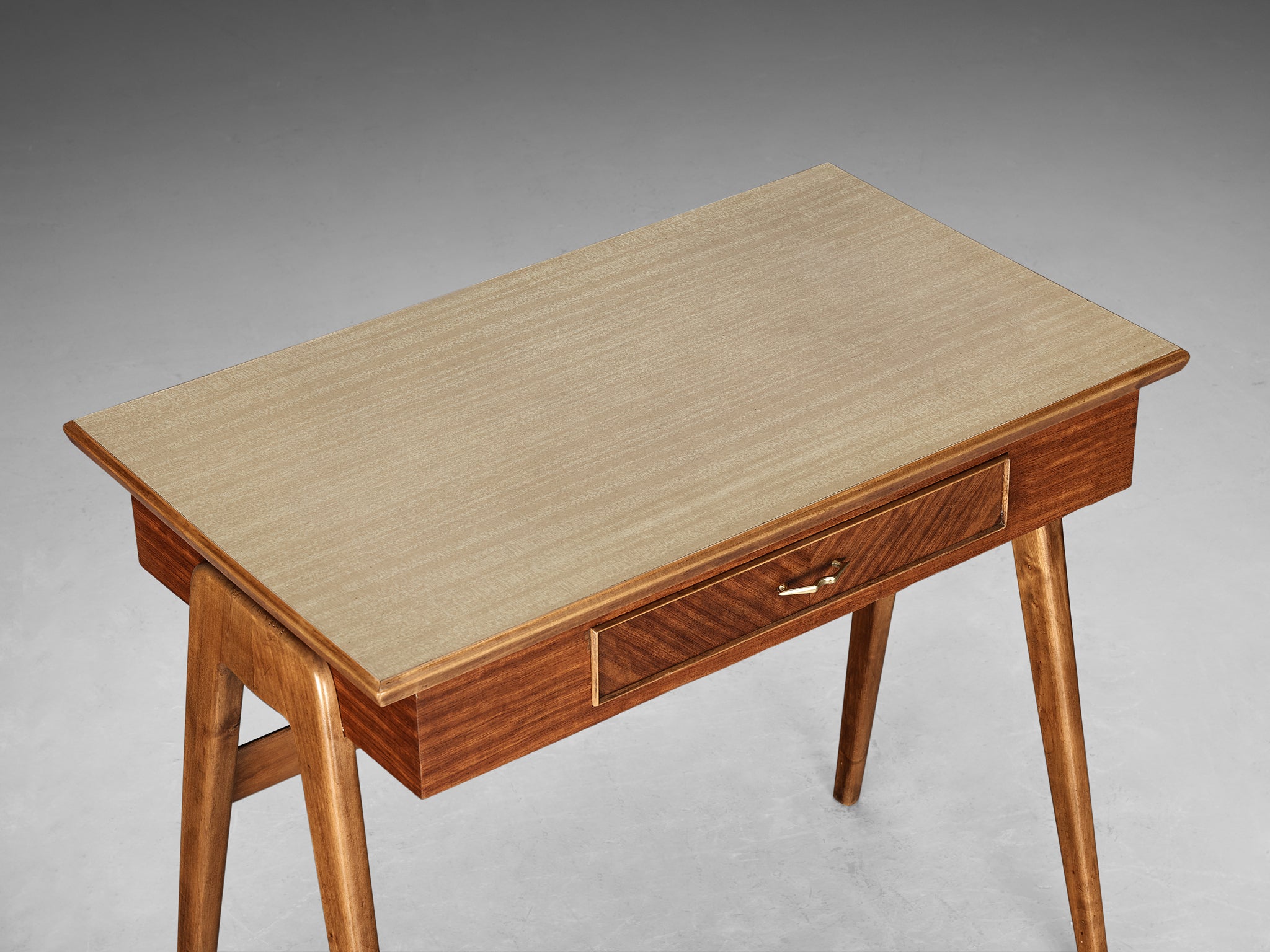 Elegant Italian Small Desk in Walnut and Mahogany Tables Morentz