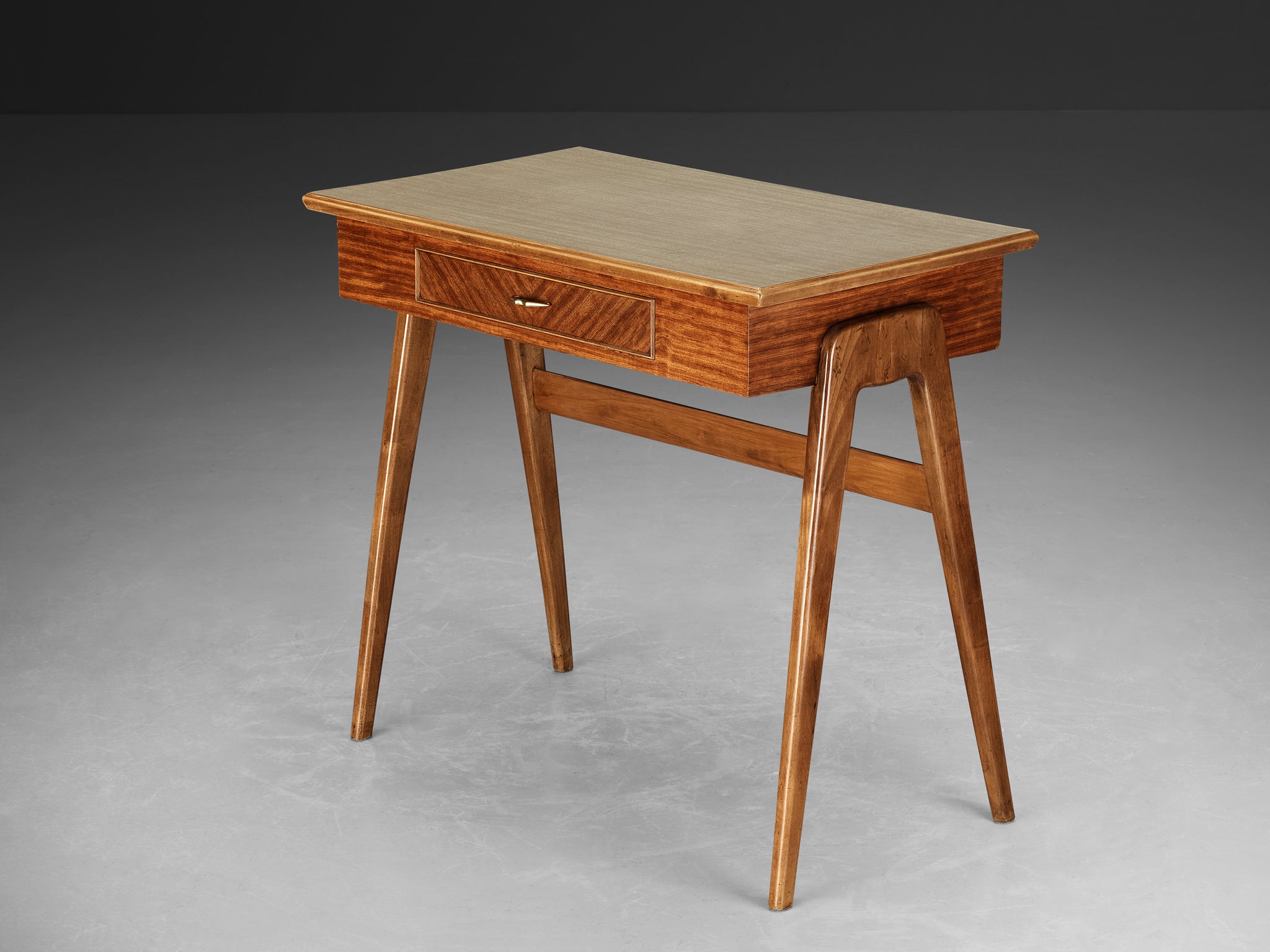 Elegant Italian Small Desk in Walnut and Mahogany Tables Morentz