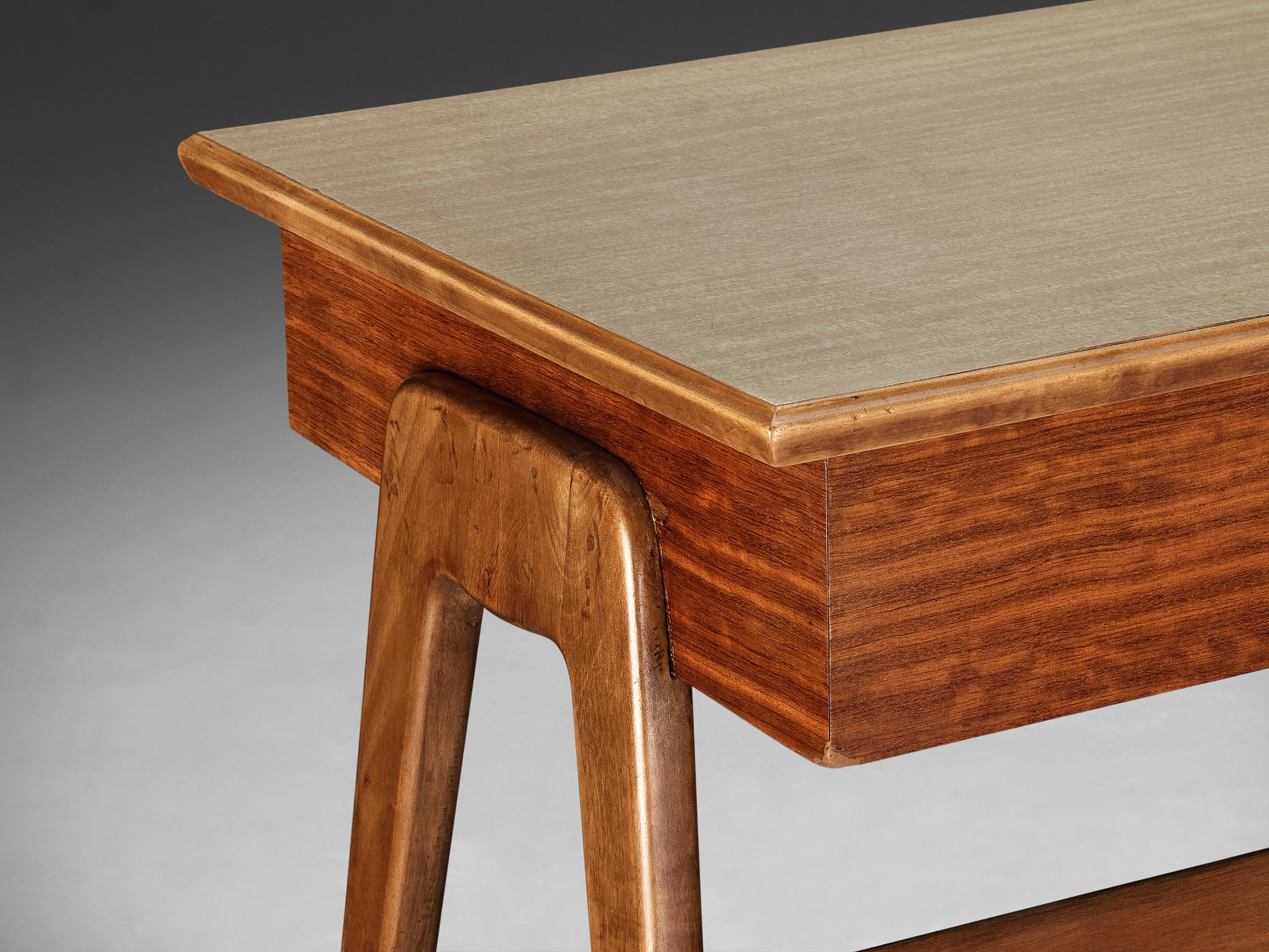 Elegant Italian Small Desk in Walnut and Mahogany Tables Morentz