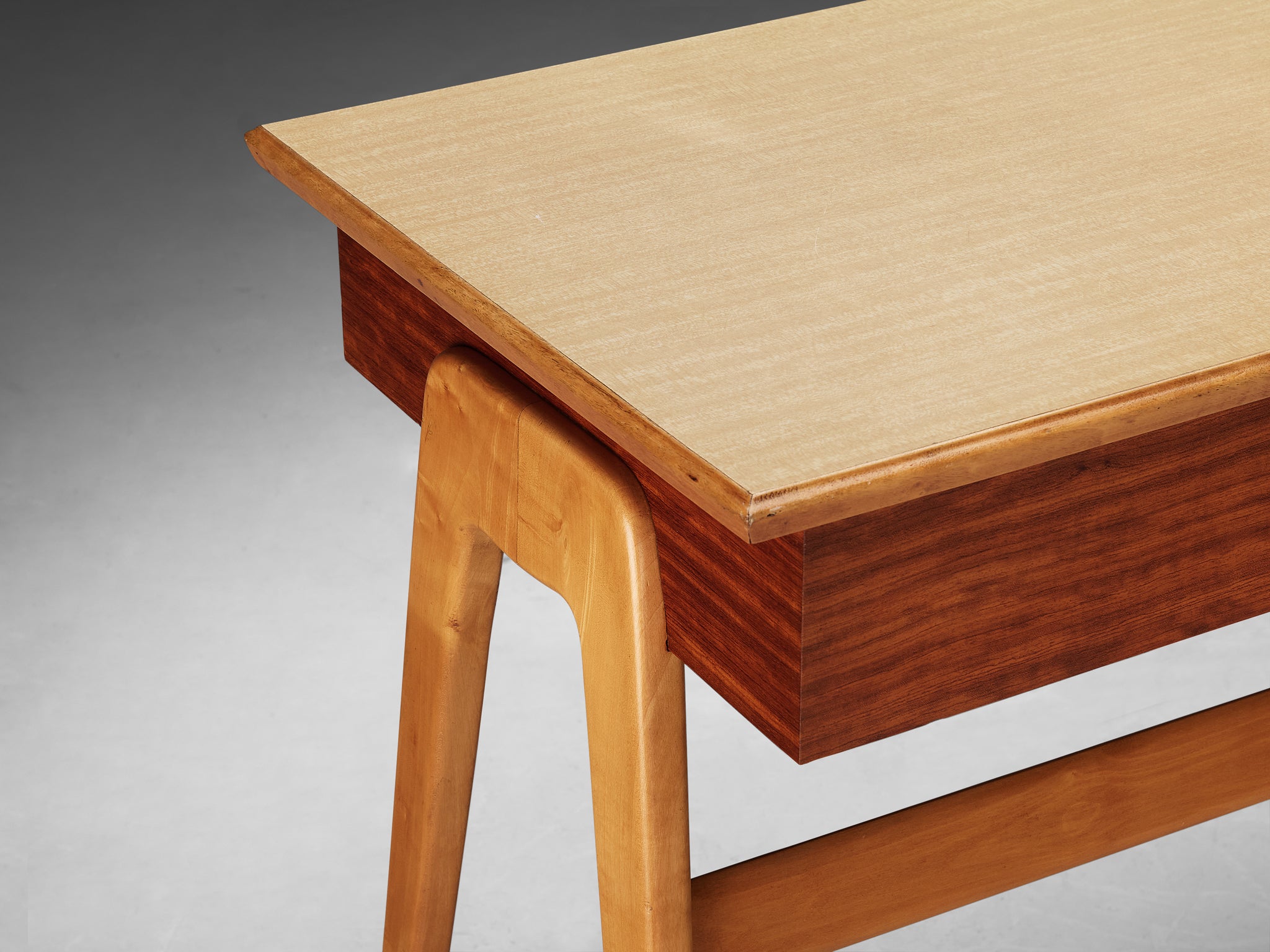 Elegant Italian Small Desk in Cherry and Mahogany Tables Morentz