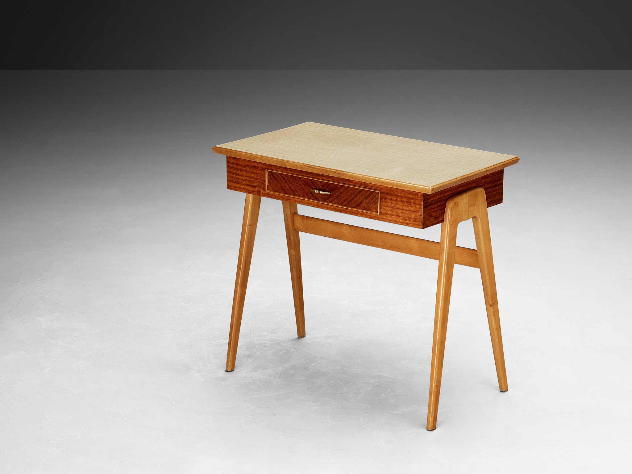 Elegant Italian Small Desk in Cherry and Mahogany Tables Morentz