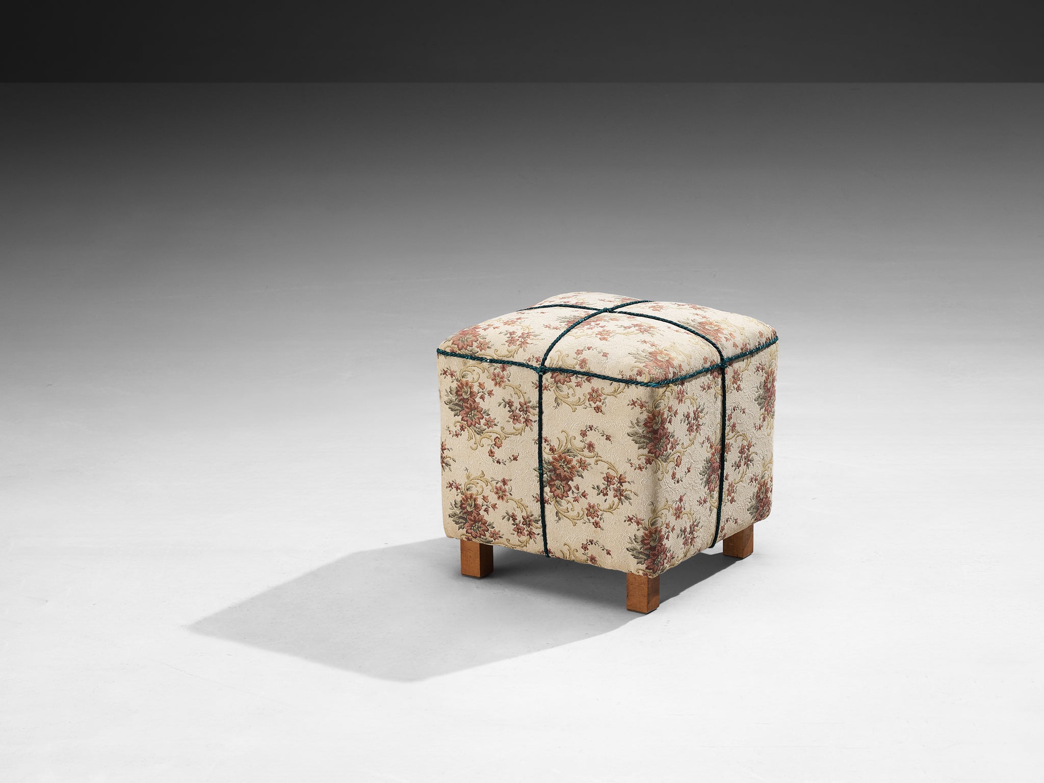 Jindrich Halabala Stool in Decorative Upholstery Seating Morentz