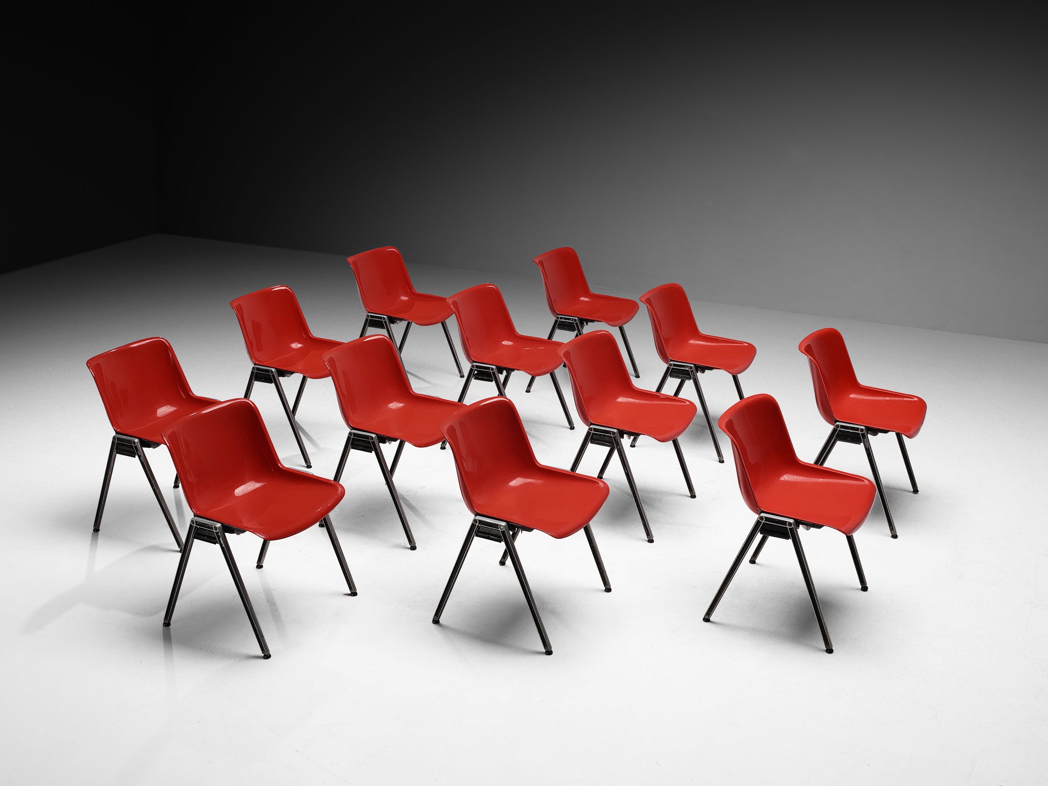 Centro Progetti Tecno Set of Twelve Stackable ‘Modus’ Chairs Seating Morentz