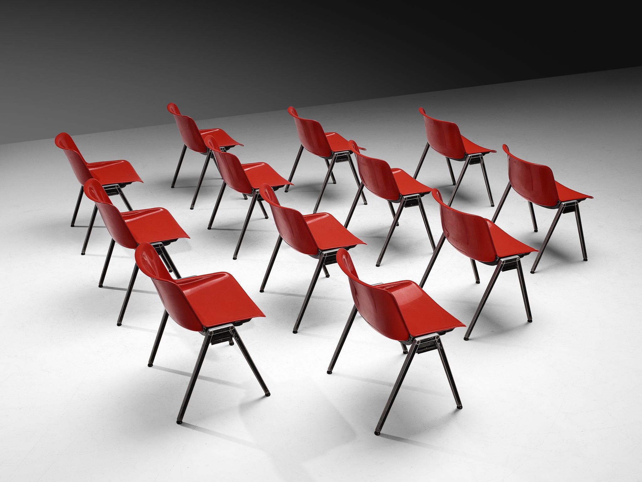 Centro Progetti Tecno Set of Twelve Stackable ‘Modus’ Chairs Seating Morentz