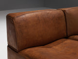 De Sede ‘DS-15’ Modular Sofa in Patinated Cognac Leather