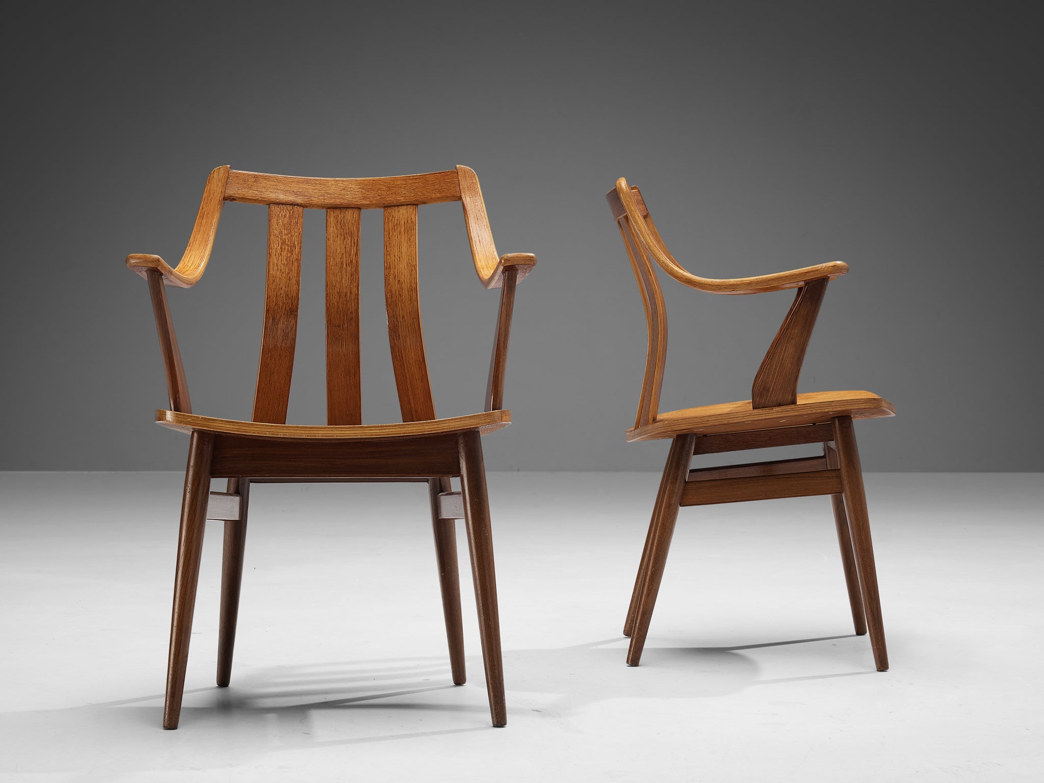 Dutch Set of Six Armchairs in Plywood seating Morentz